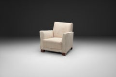 Norwegian Armchair in White Ponyskin, Norway 1930s