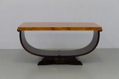 Norwegischer Konsolen- oder Couchtisch aus Art Deco-Maser von Aase Dreieri, 1930er Jahre.