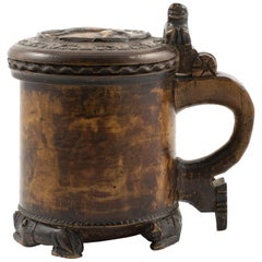 Norwegian Baroque Peg Tankard 18'th Ctr.