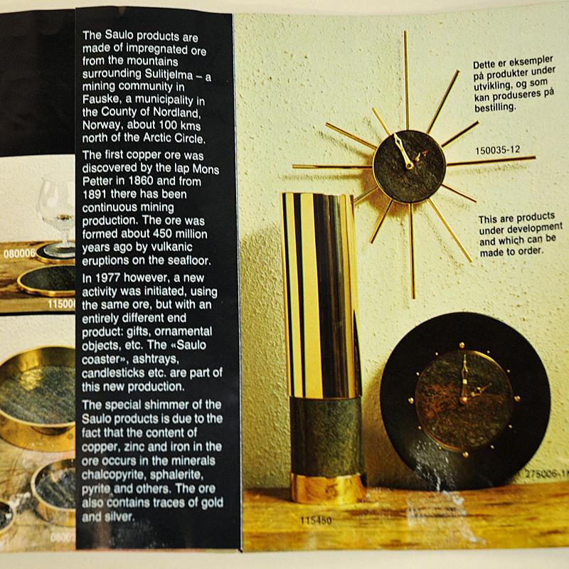 Grand vase norvégien en laiton et pierre de Saulo, années 1970, Norvège Bon état à Stockholm, SE