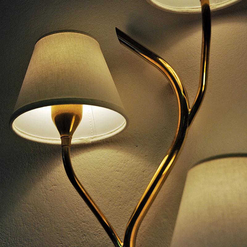 Midcentury Norwegian Branch Brass Wall Lamp from Astra, 1950s In Good Condition In Stockholm, SE