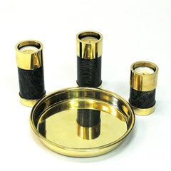 Norwegian Candleholder Set of Three on a Brass Plate by Saulo, Sulitjelma, 1970s