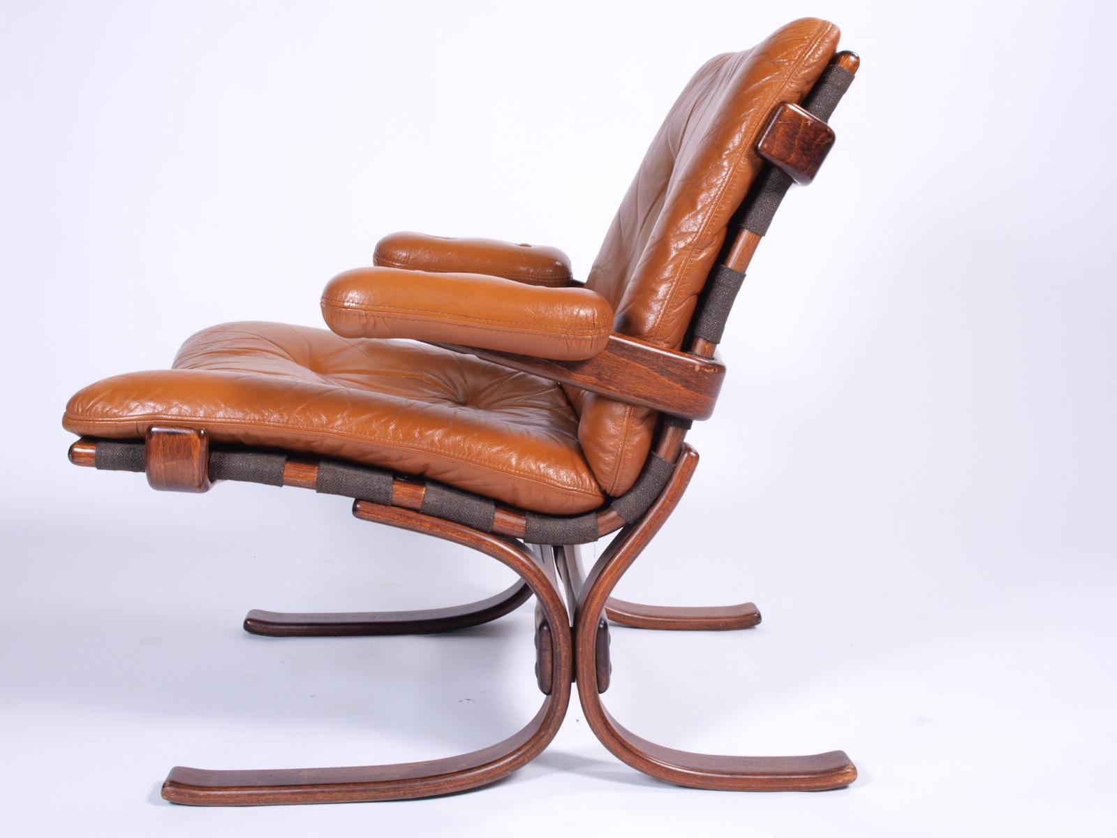 Norwegian Cantilever Easy Chair in Leather by Jon Hjortdal for Velledalen, 1970s 2