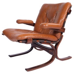 Norwegian Cantilever Easy Chair in Leather by Jon Hjortdal for Velledalen, 1970s