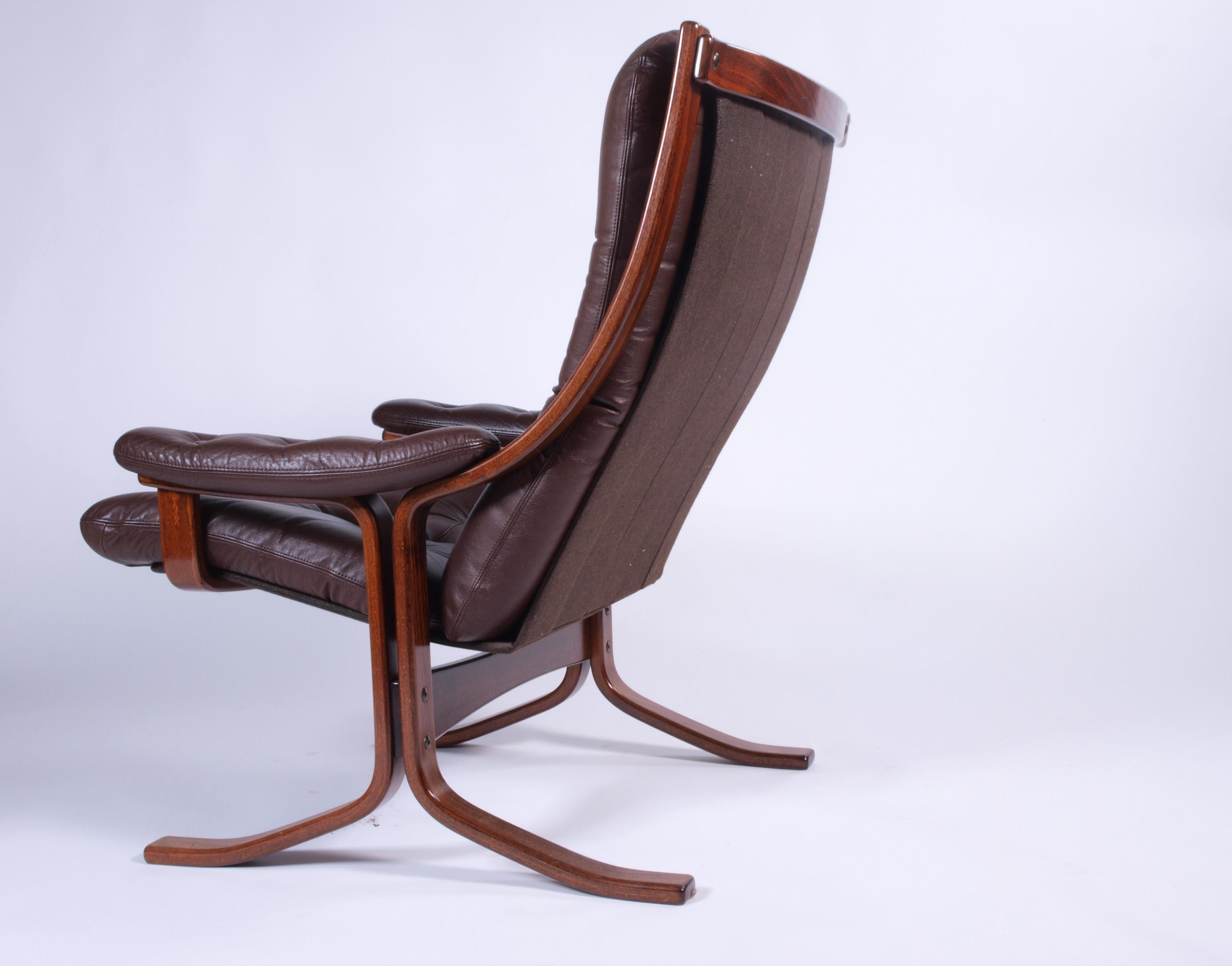 Fauteuil cantilever norvégien en cuir, Jon Hjortdal, Velledalen, 1970 3