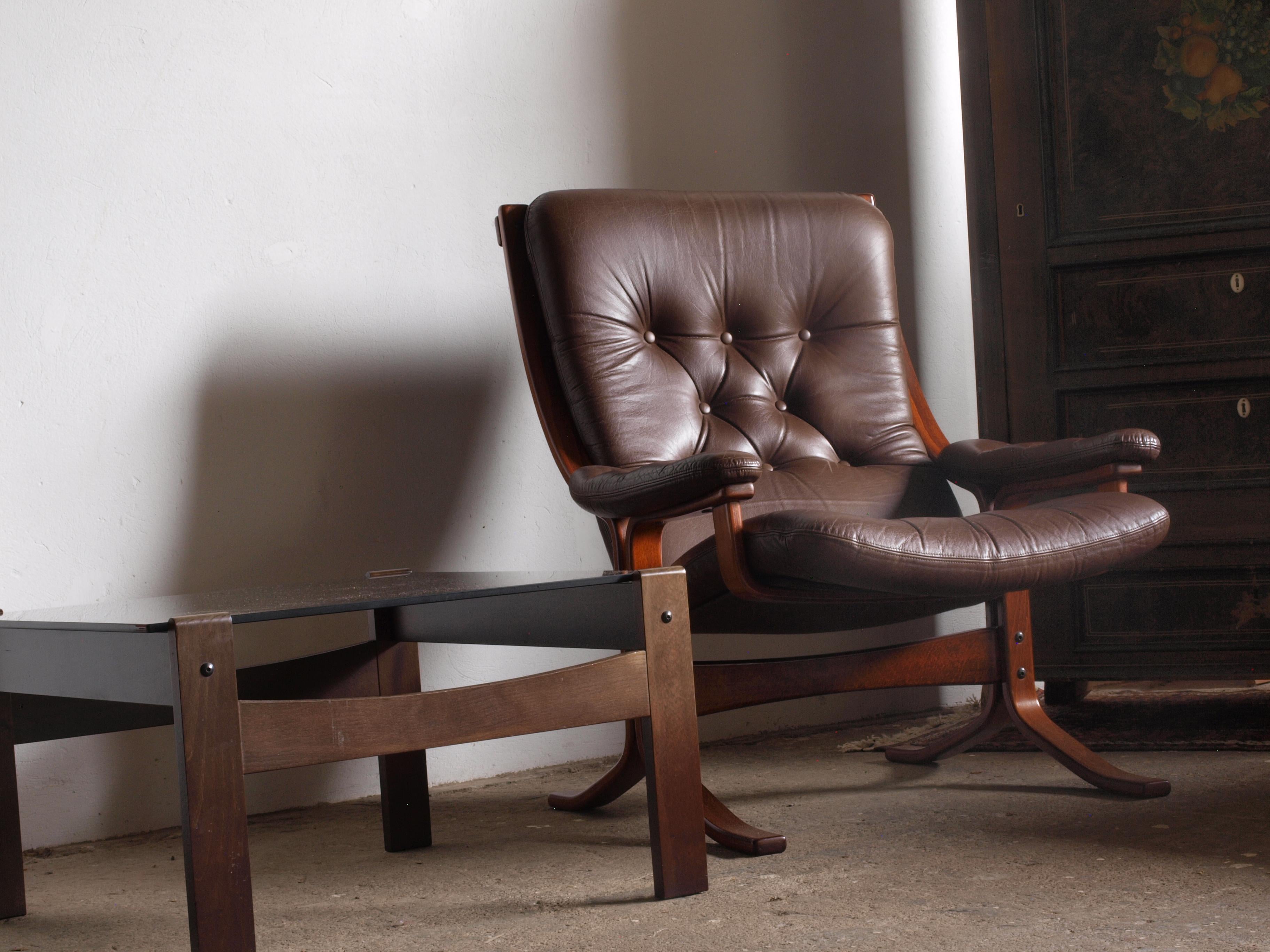 Fauteuil cantilever norvégien en cuir, Jon Hjortdal, Velledalen, 1970 5