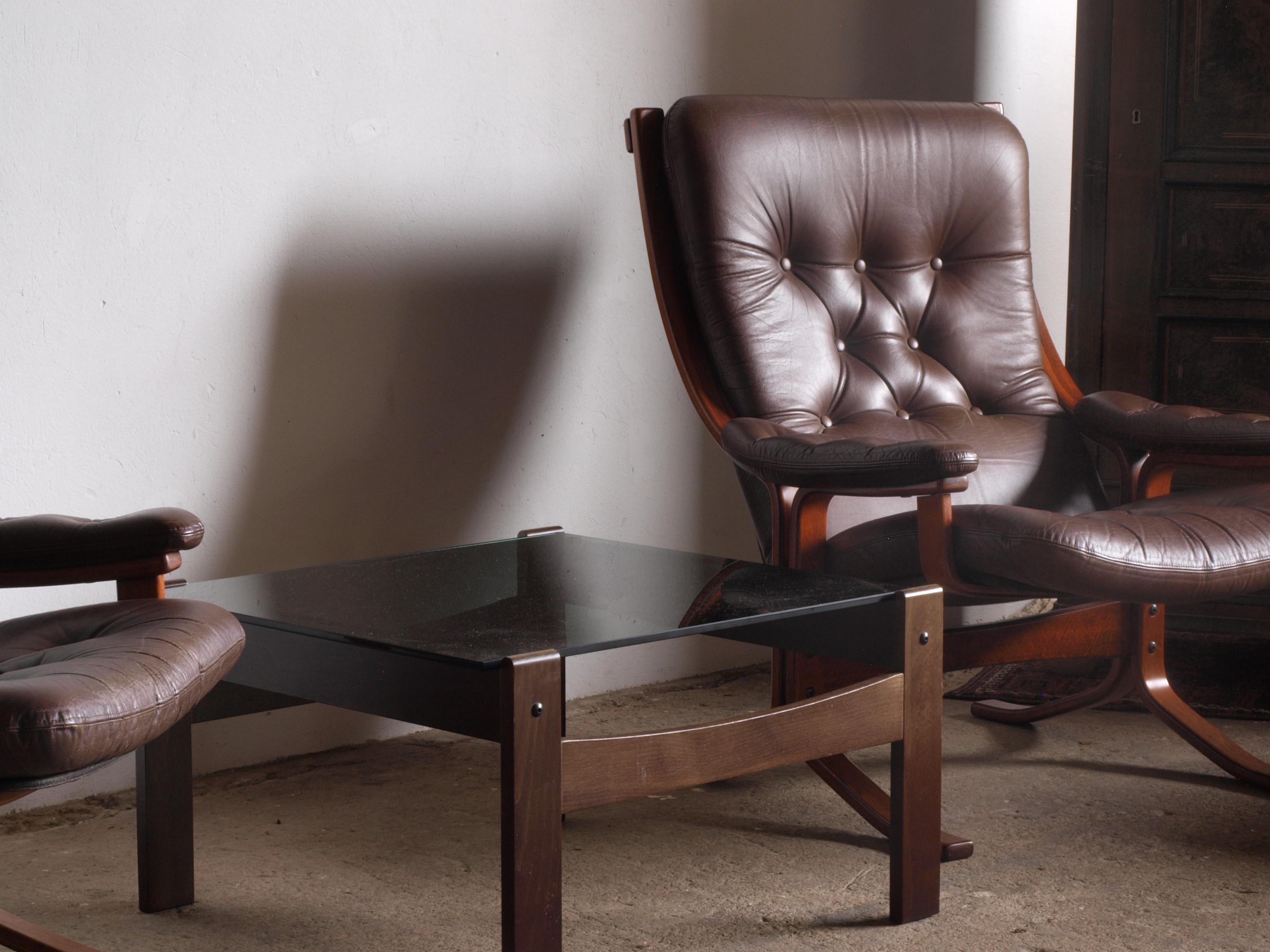 Fauteuil cantilever norvégien en cuir, Jon Hjortdal, Velledalen, 1970 7