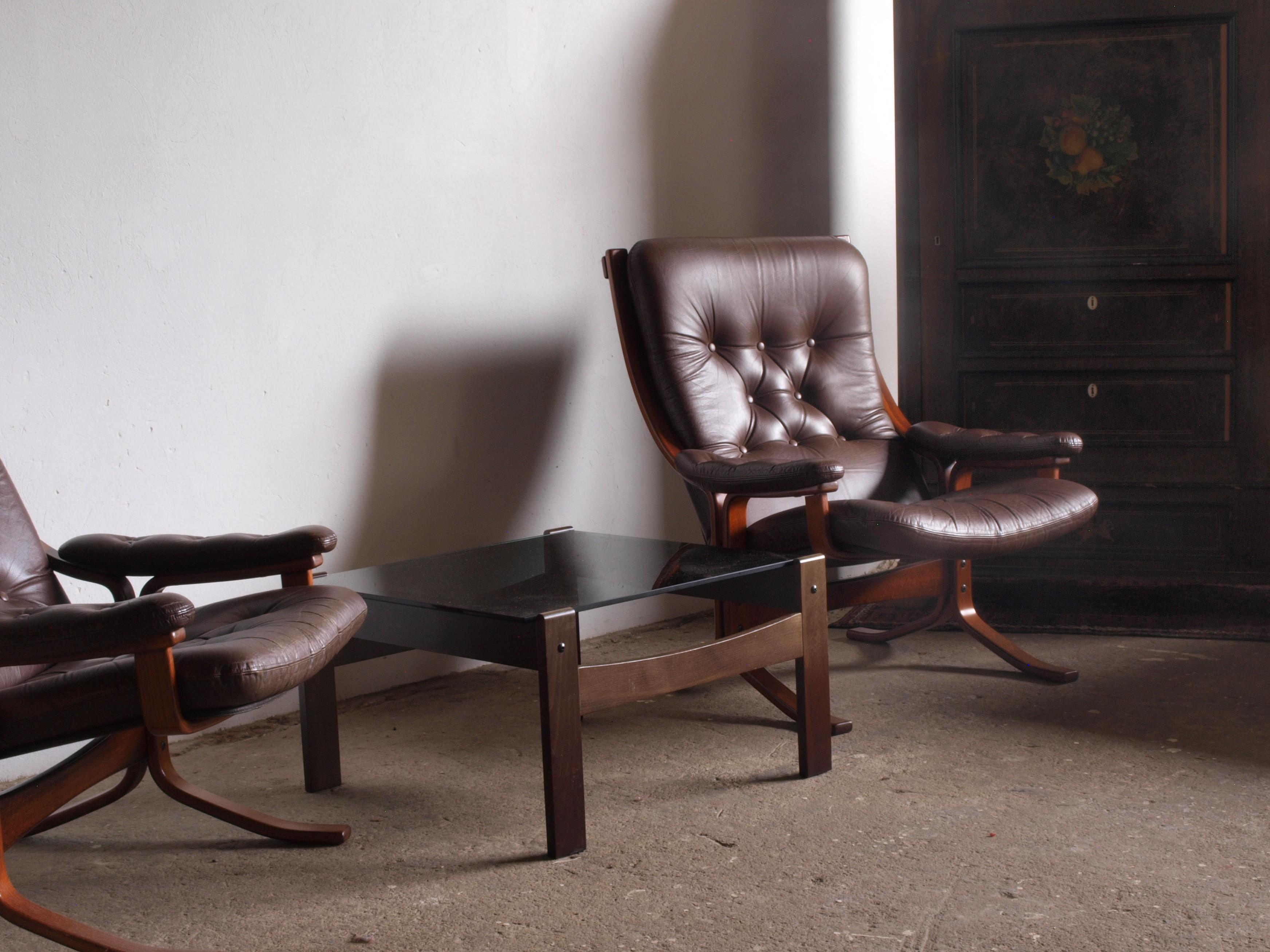 Fauteuil cantilever norvégien en cuir, Jon Hjortdal, Velledalen, 1970 8