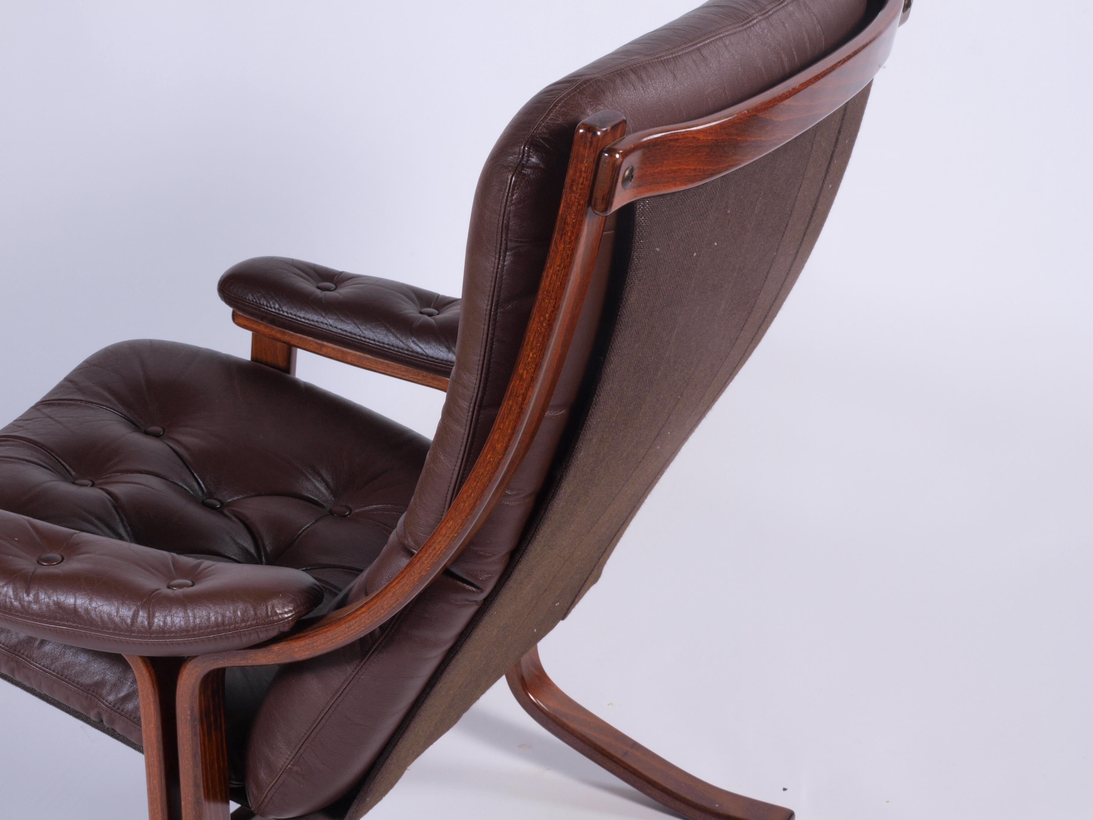 Fauteuil cantilever norvégien en cuir, Jon Hjortdal, Velledalen, 1970 1