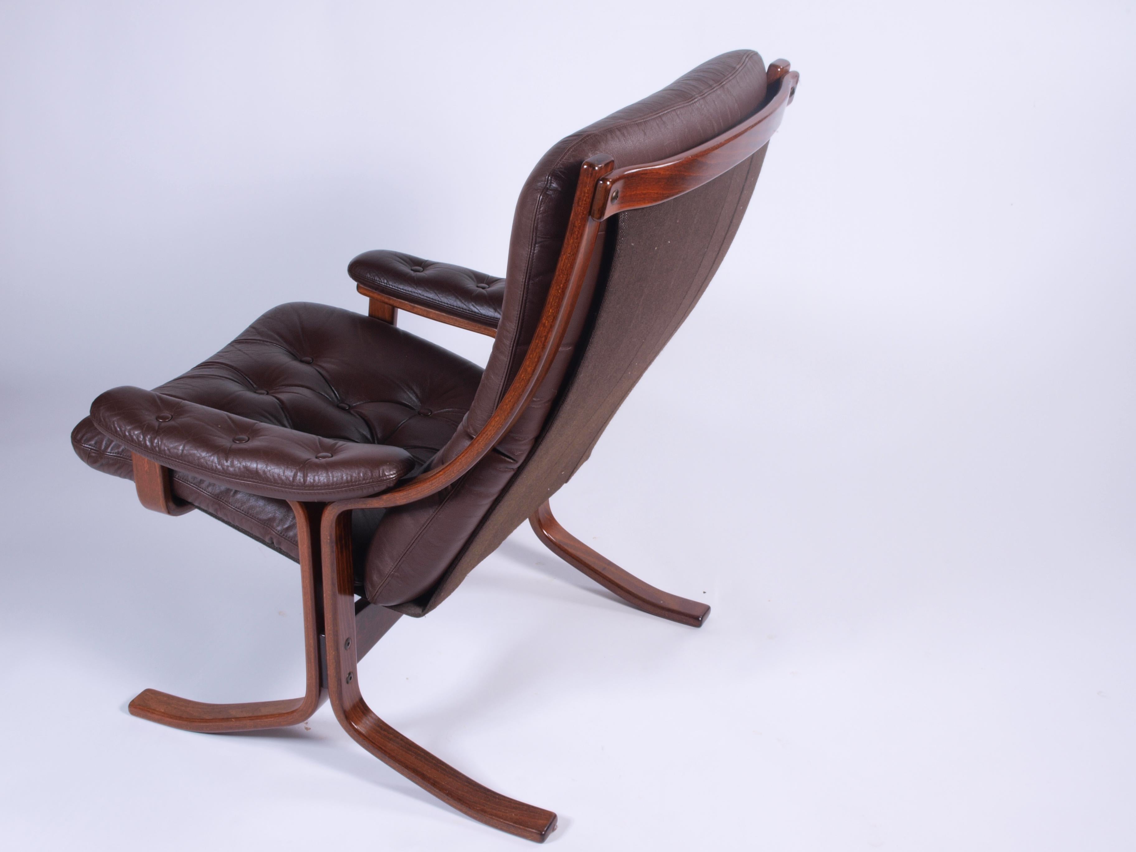Fauteuil cantilever norvégien en cuir, Jon Hjortdal, Velledalen, 1970 2