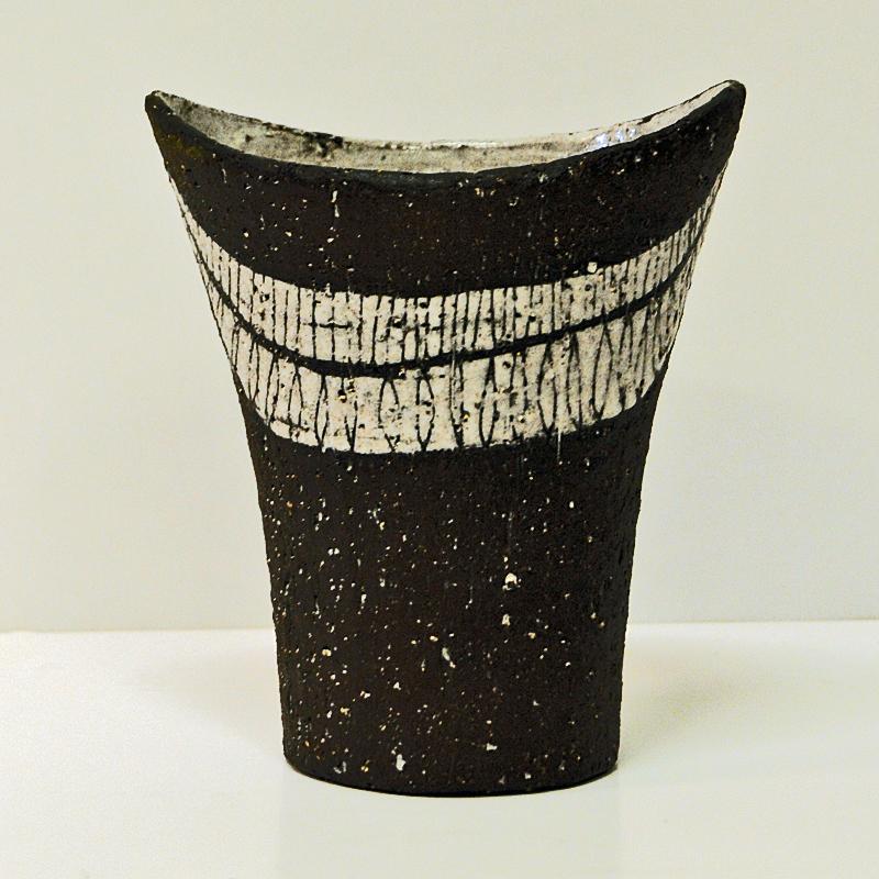 Norwegian vintage Ceramic Vase by Rolf Hansen 1950s 3