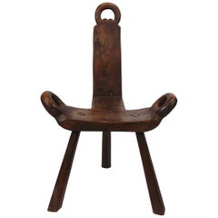 Norwegian Chair of Polished Wood from circa 1840