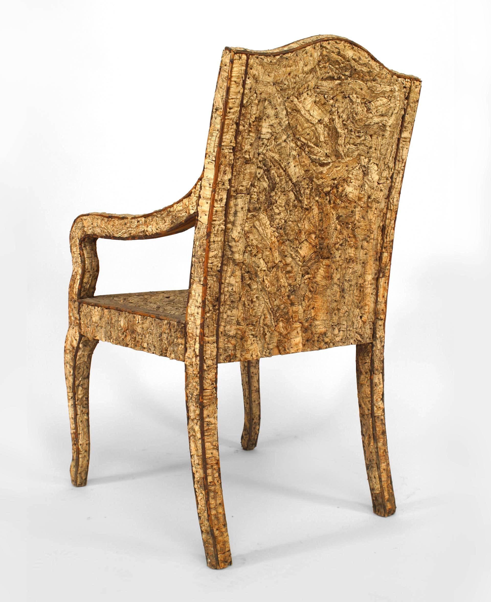 Neoclassic Cork & Twig Arm Chair In Good Condition For Sale In New York, NY