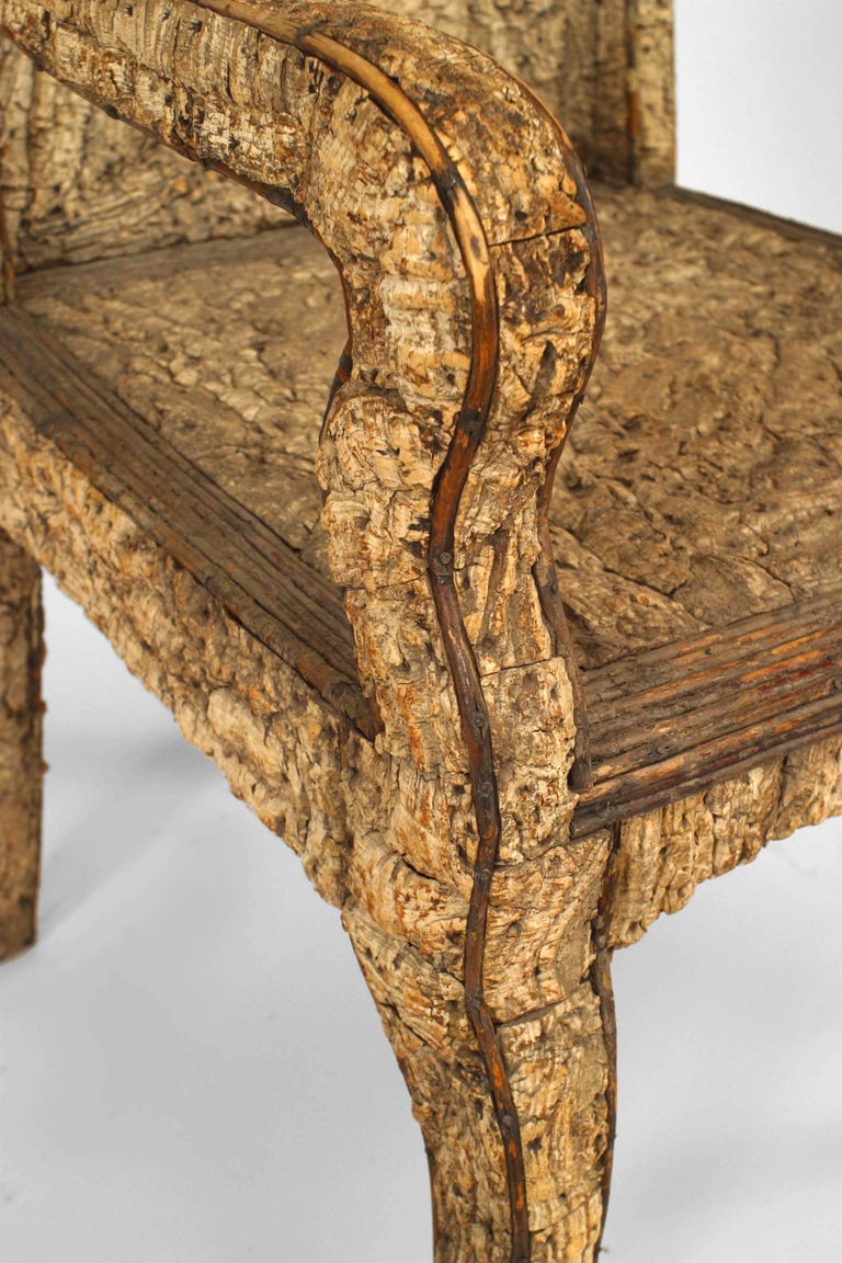 20th Century Neoclassic Cork & Twig Arm Chair For Sale