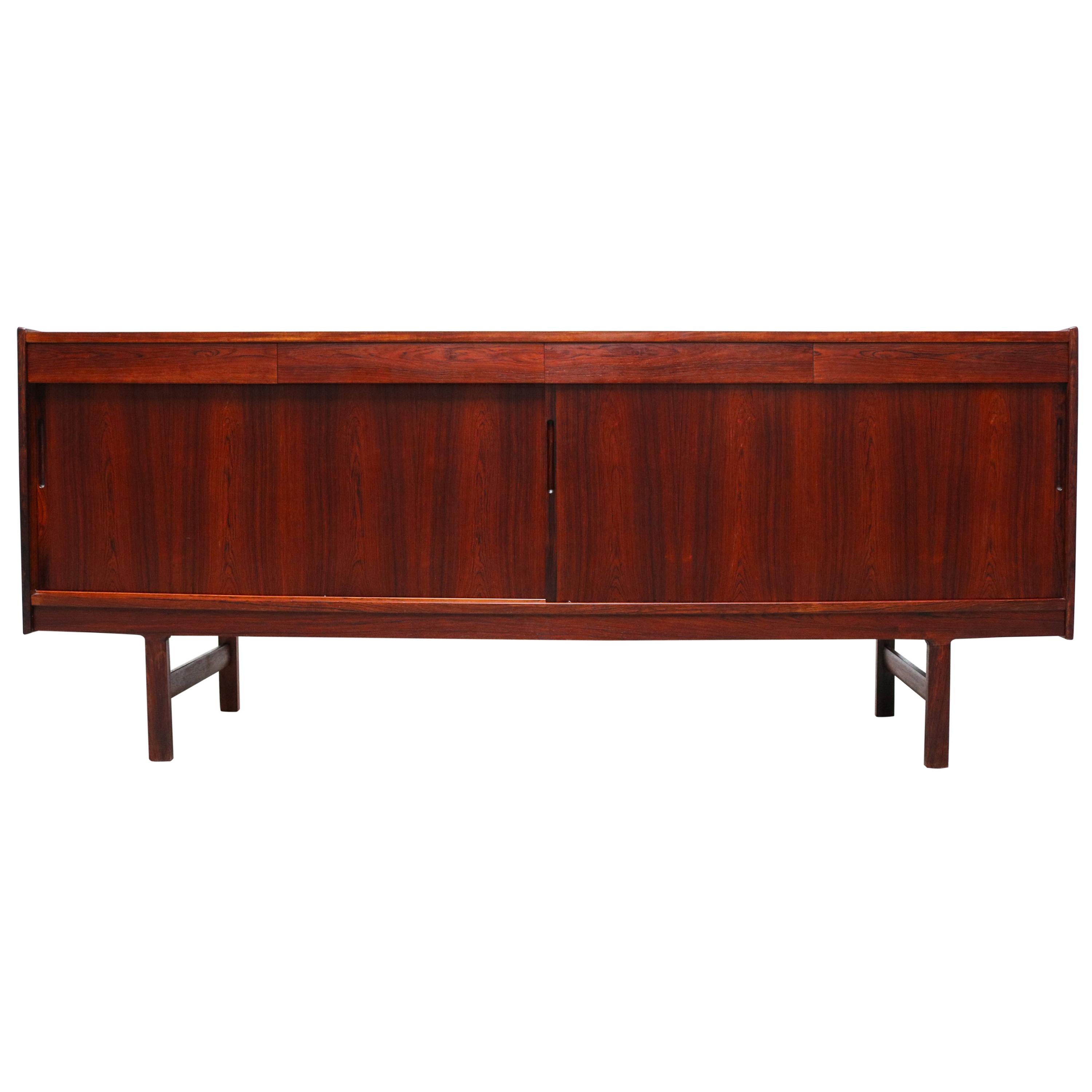 Norwegian Design Sideboard / Credenza in Rosewood by Westnofa Minimalist 1950s For Sale