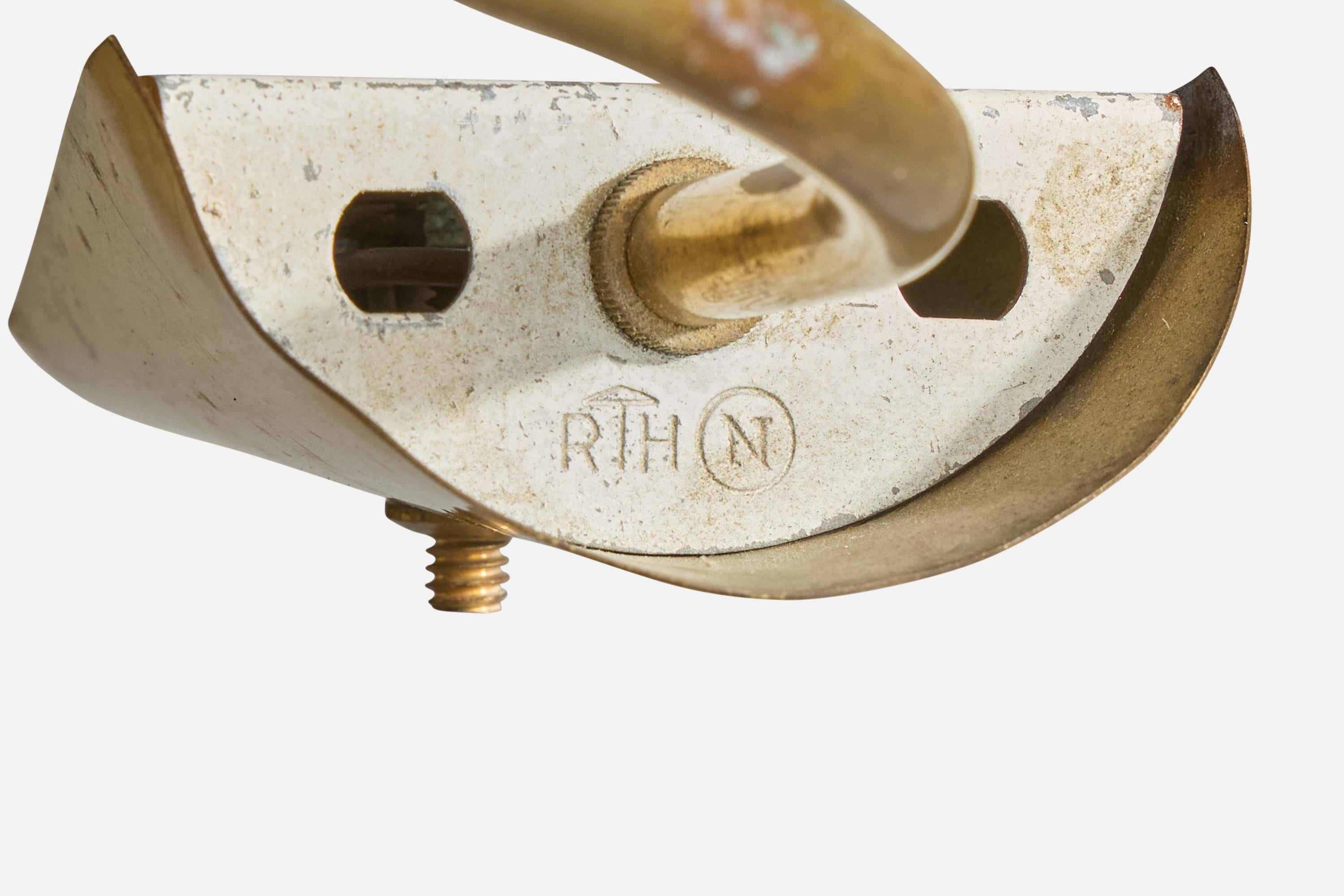 Designer norvégien, Design-Light, laiton, rotin, Norvège, années 1950 en vente 2