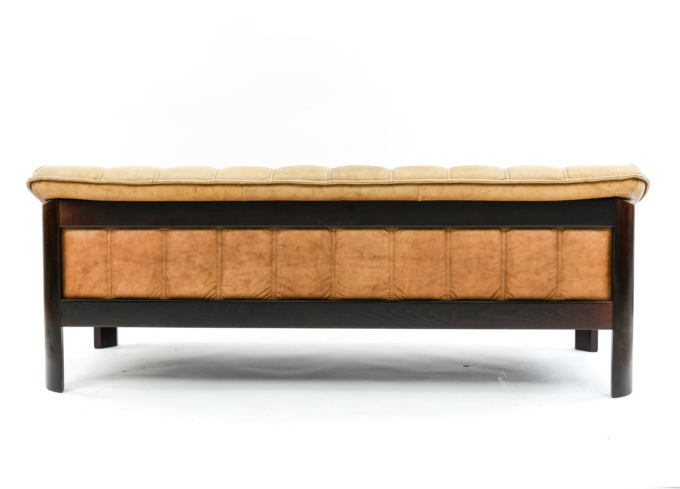Norwegian Ekornes Sofa in Brandy Color Leather 2