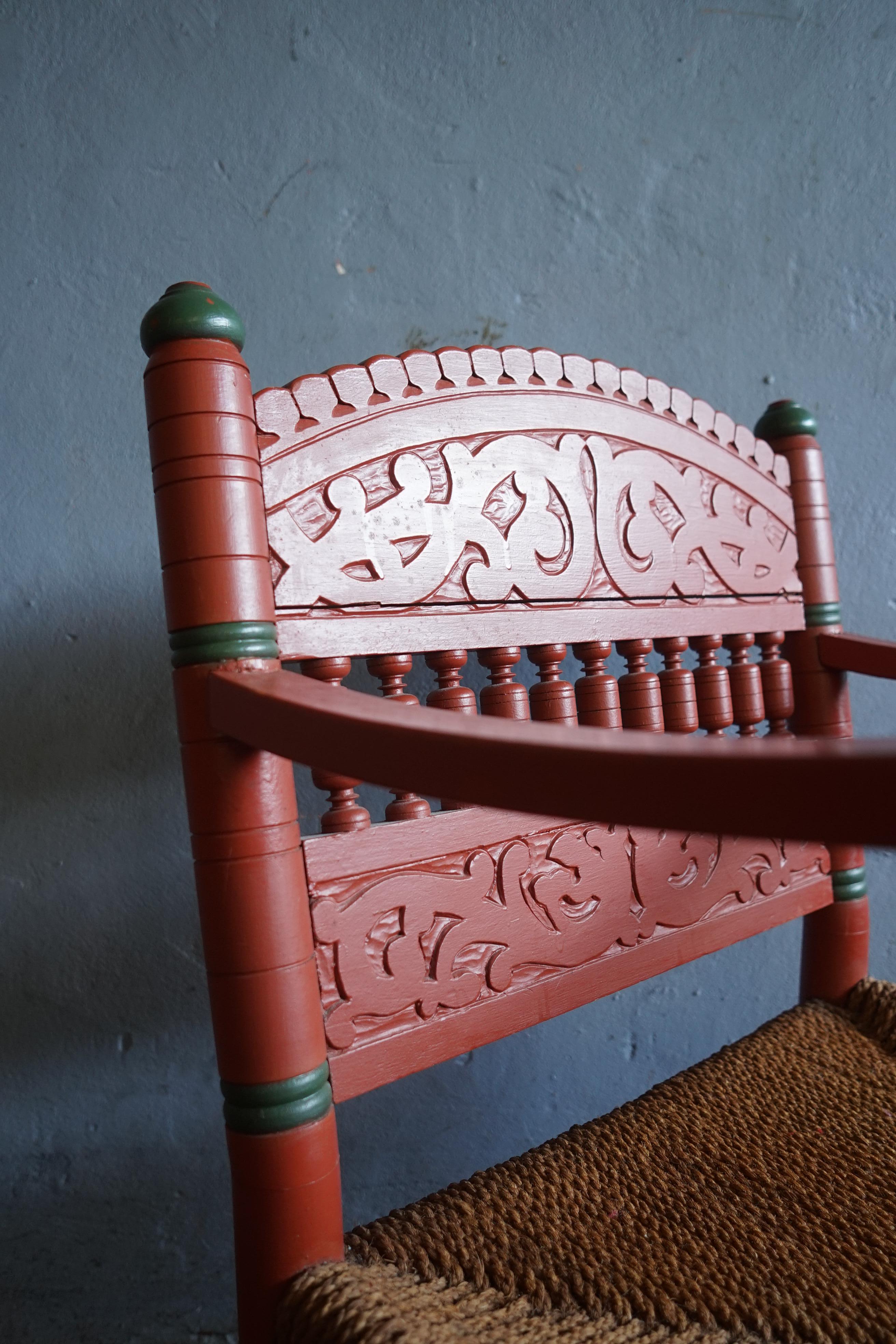 Hand-Crafted Norwegian folk art chair 1850’s For Sale