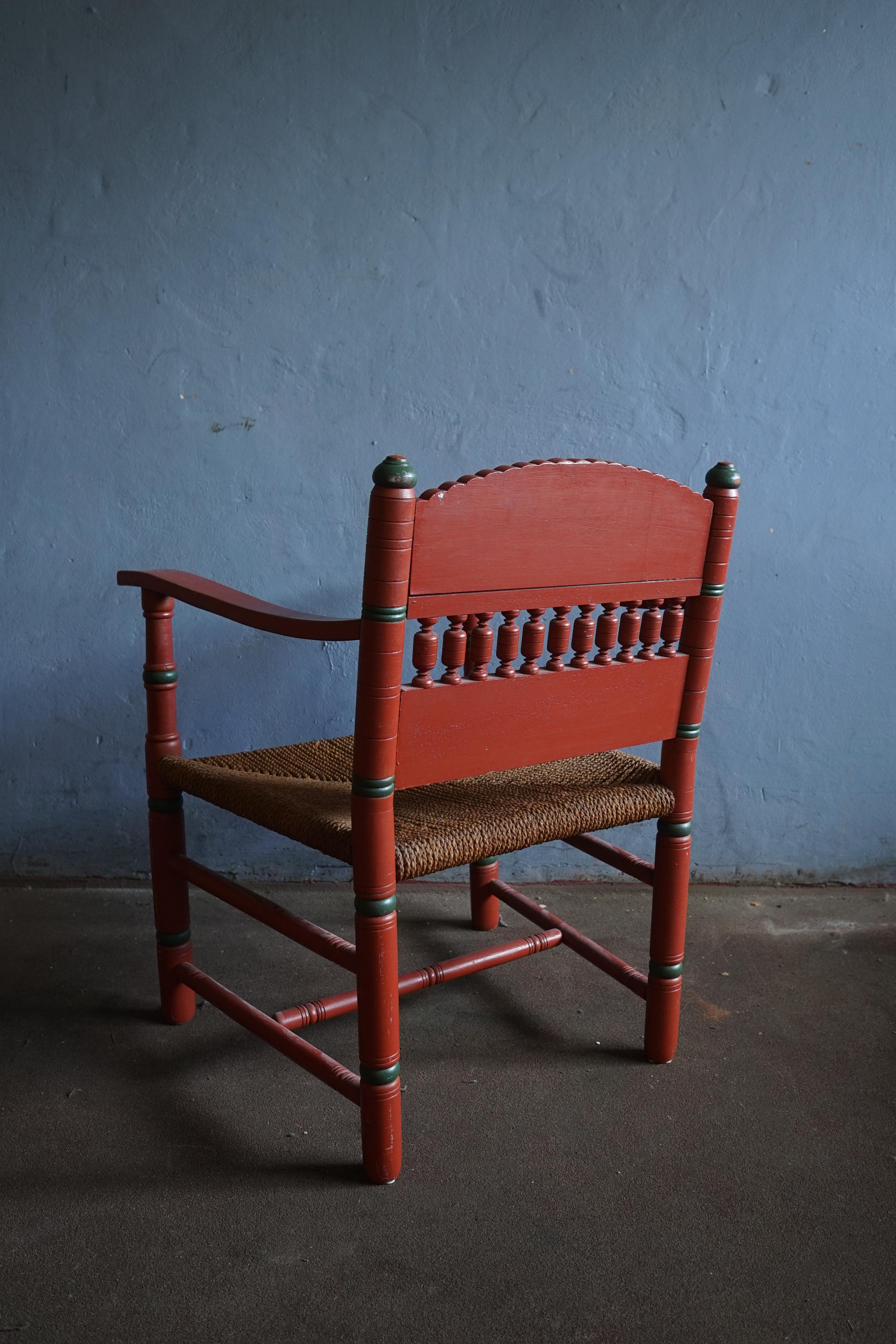 Chaise norvégienne d'art populaire 1850 Bon état - En vente à Valby, 84