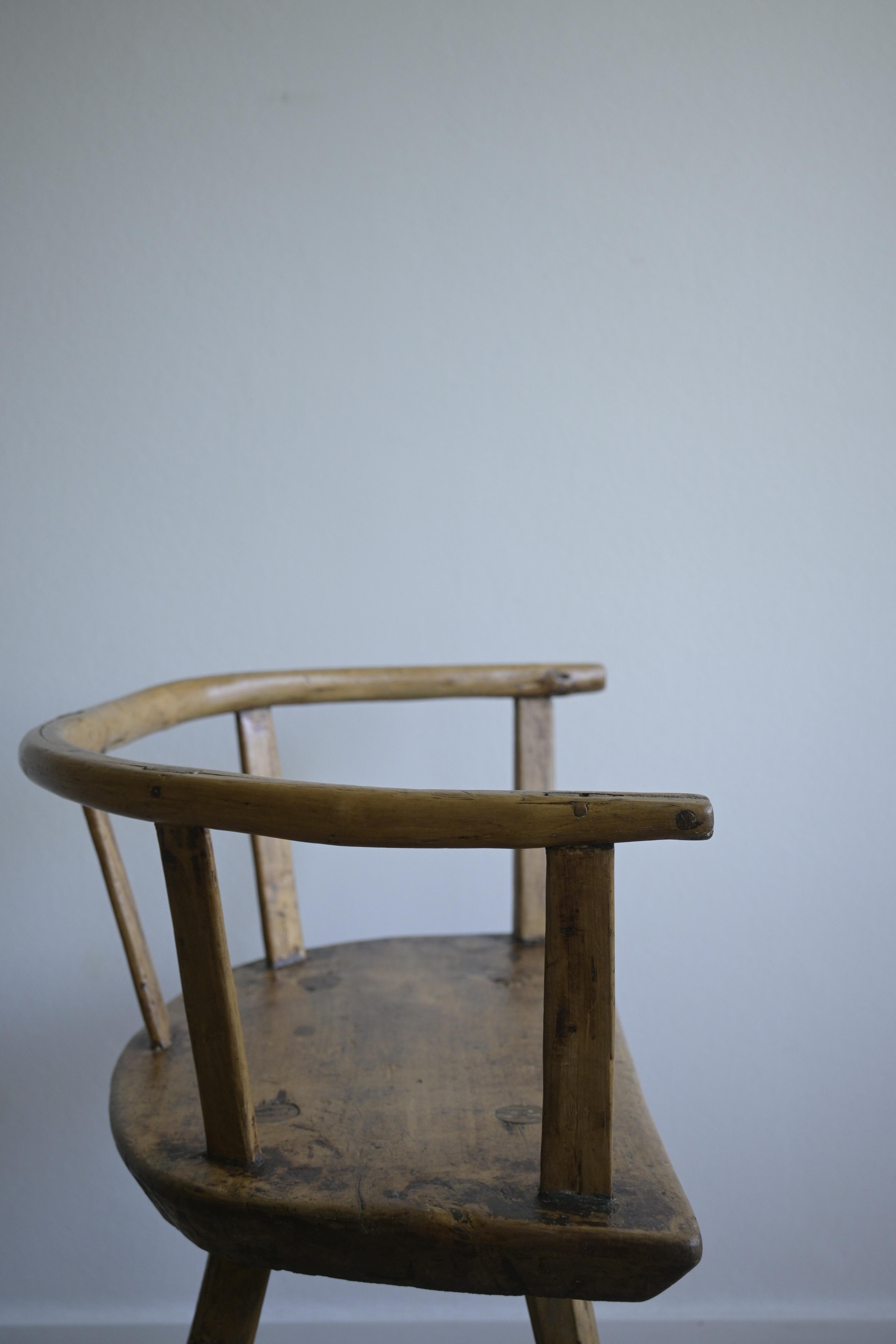 Norwegian Folk Art Chair 'Spinnastol' circa 1850 For Sale 8