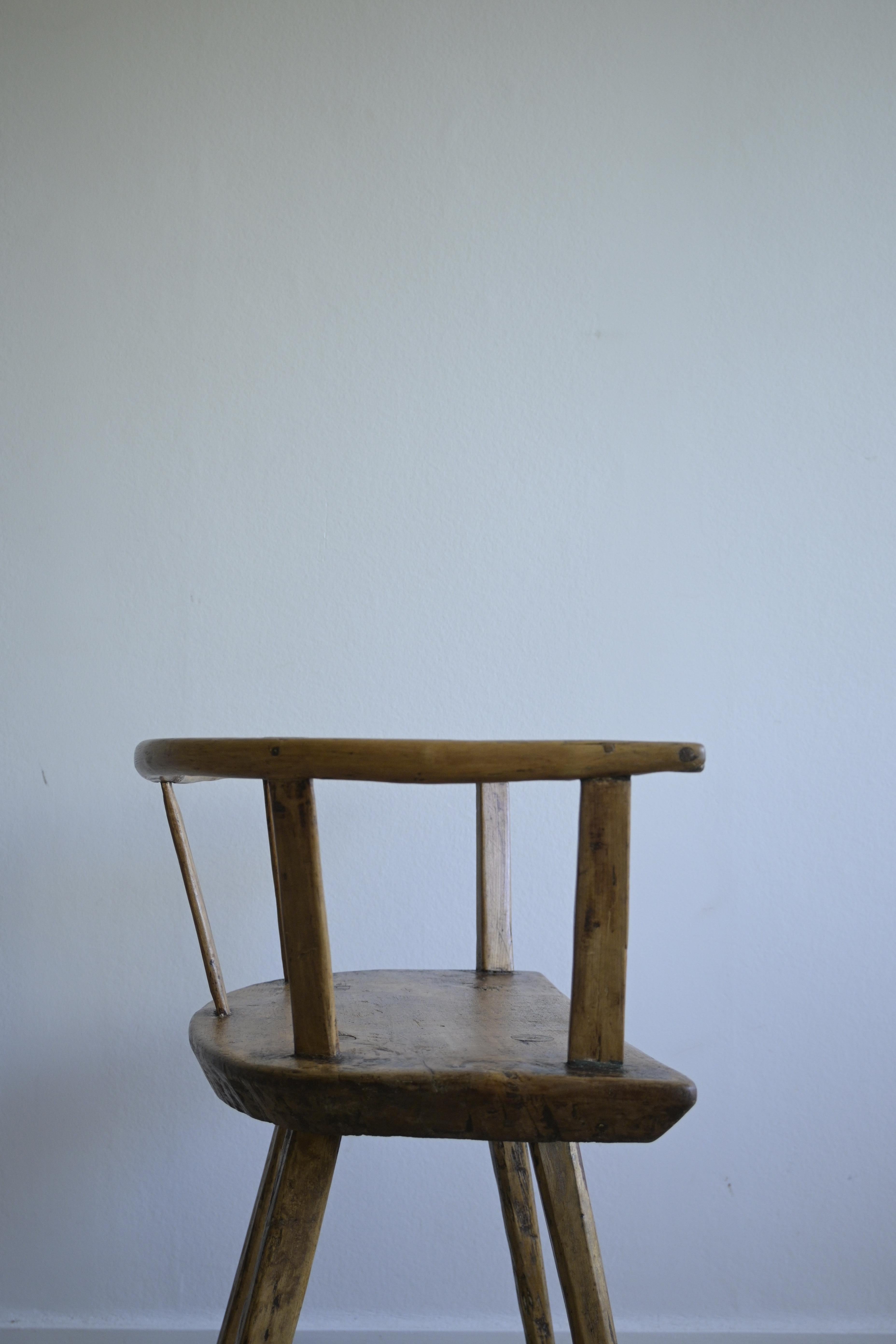 Norwegian Folk Art Chair 'Spinnastol' circa 1850 In Good Condition For Sale In Farsta, SE