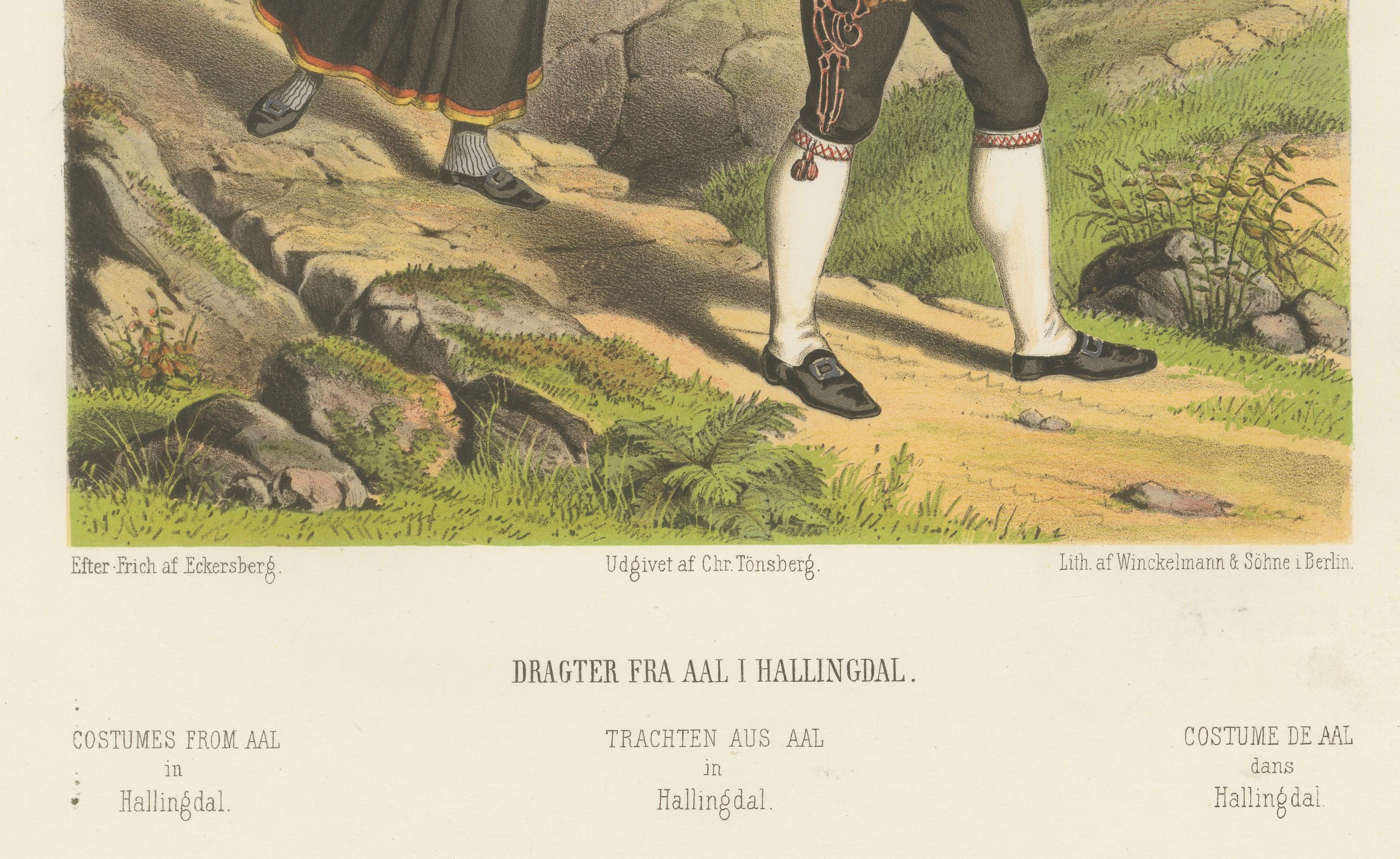 Norwegian Folk Costumes from Aal in Hallingdal – Tønsberg Edition, 1860s Papel en venta