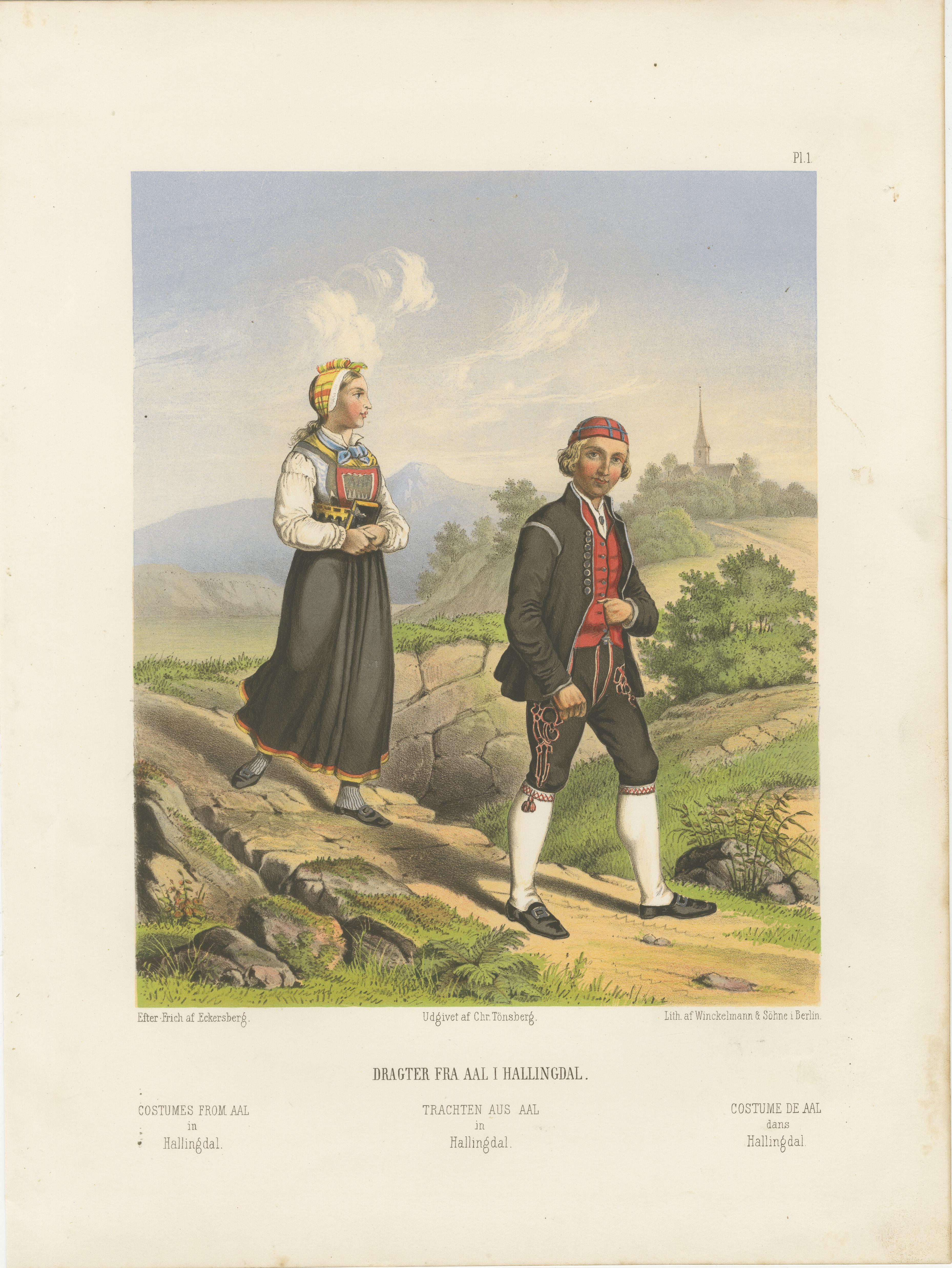 Norwegian Folk Costumes from Aal in Hallingdal – Tønsberg Edition, 1860s en venta 1