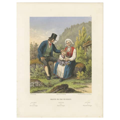 Norwegian Folk Costumes from Fane near Bergen – Tonsberg Edition, 1860s