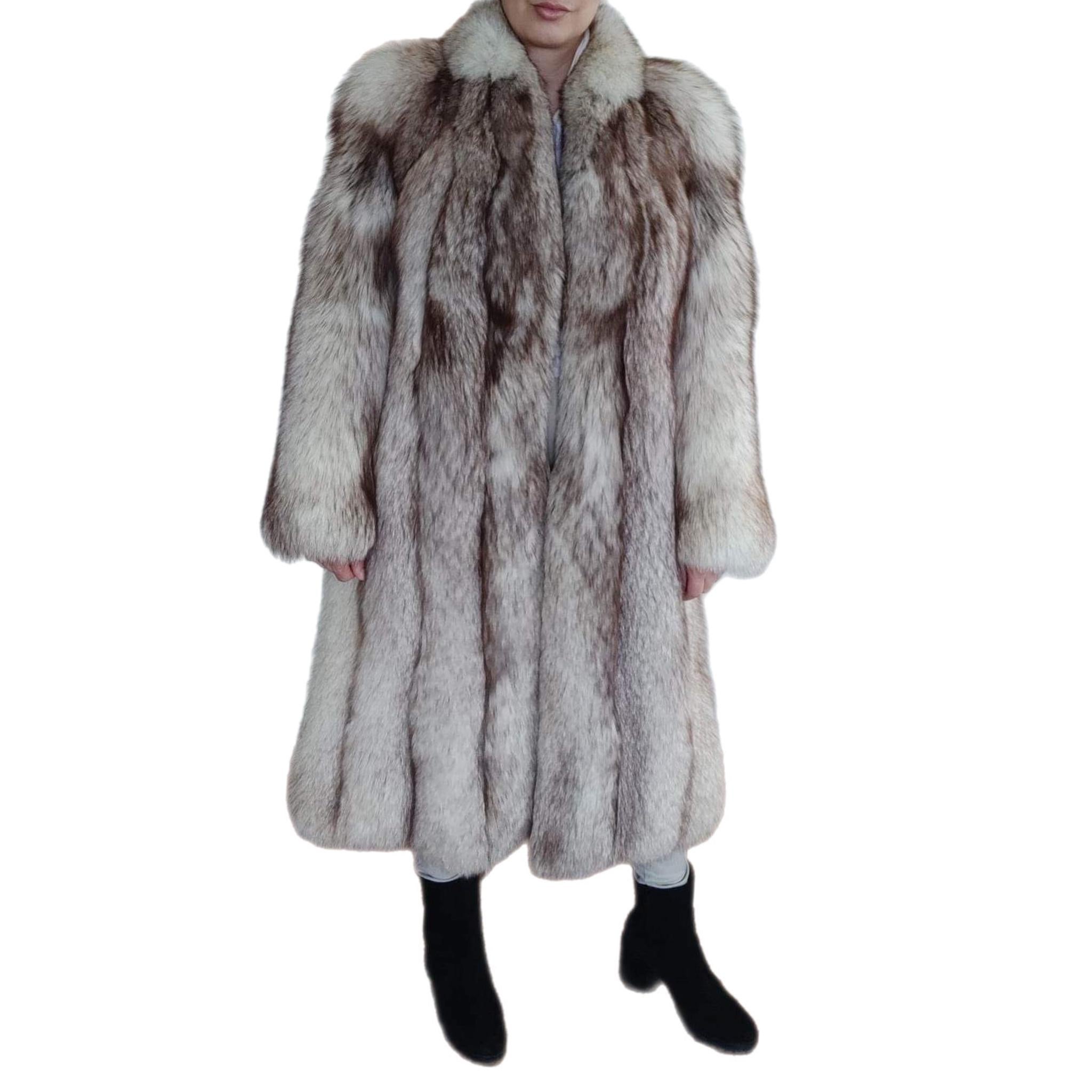  Manteau en fourrure de renard norvégien (Taille 8 -S) Pour femmes 