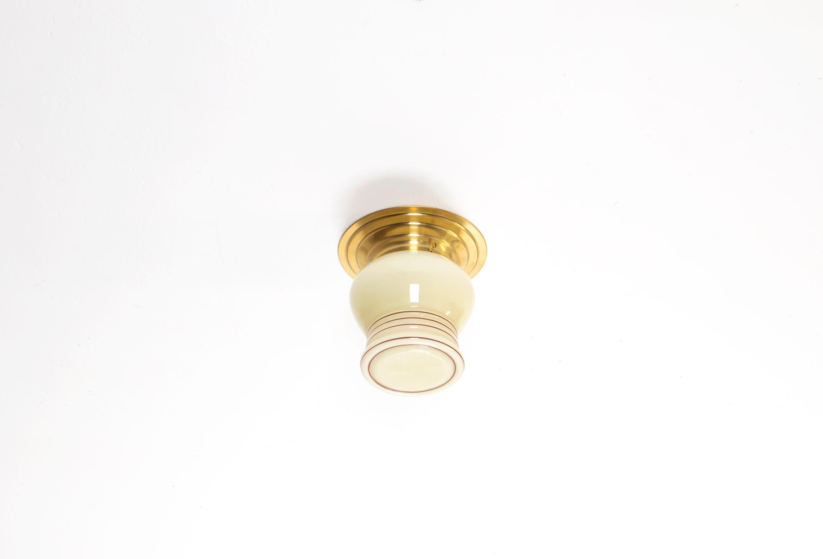 Mid-Century Modern Norwegian Functionalist Flush Mount Ceiling Light, 1950s For Sale