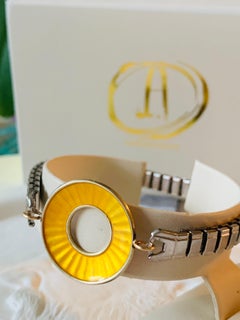 Norwegian Glass Enamel Sterling Silver Vintage Watchband