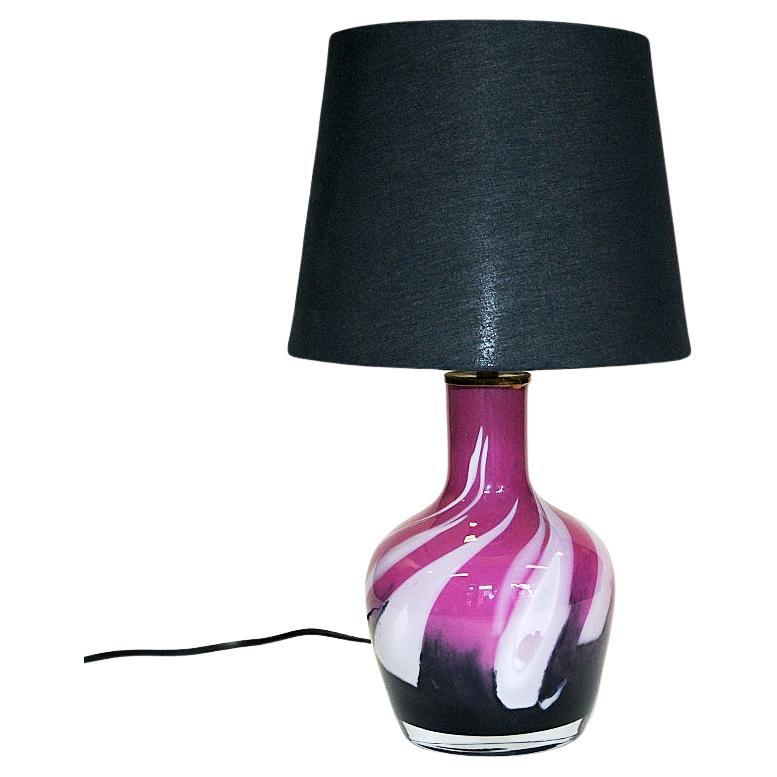 Norwegian glass table lamp by T. Torgersen for Randsfjord Glassverk 1970s