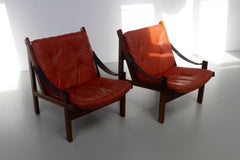 „Norwegian Hunter“-Sessel von Torbjørn Afdal für Bruksbo, 1970er Jahre. Satz von 2.