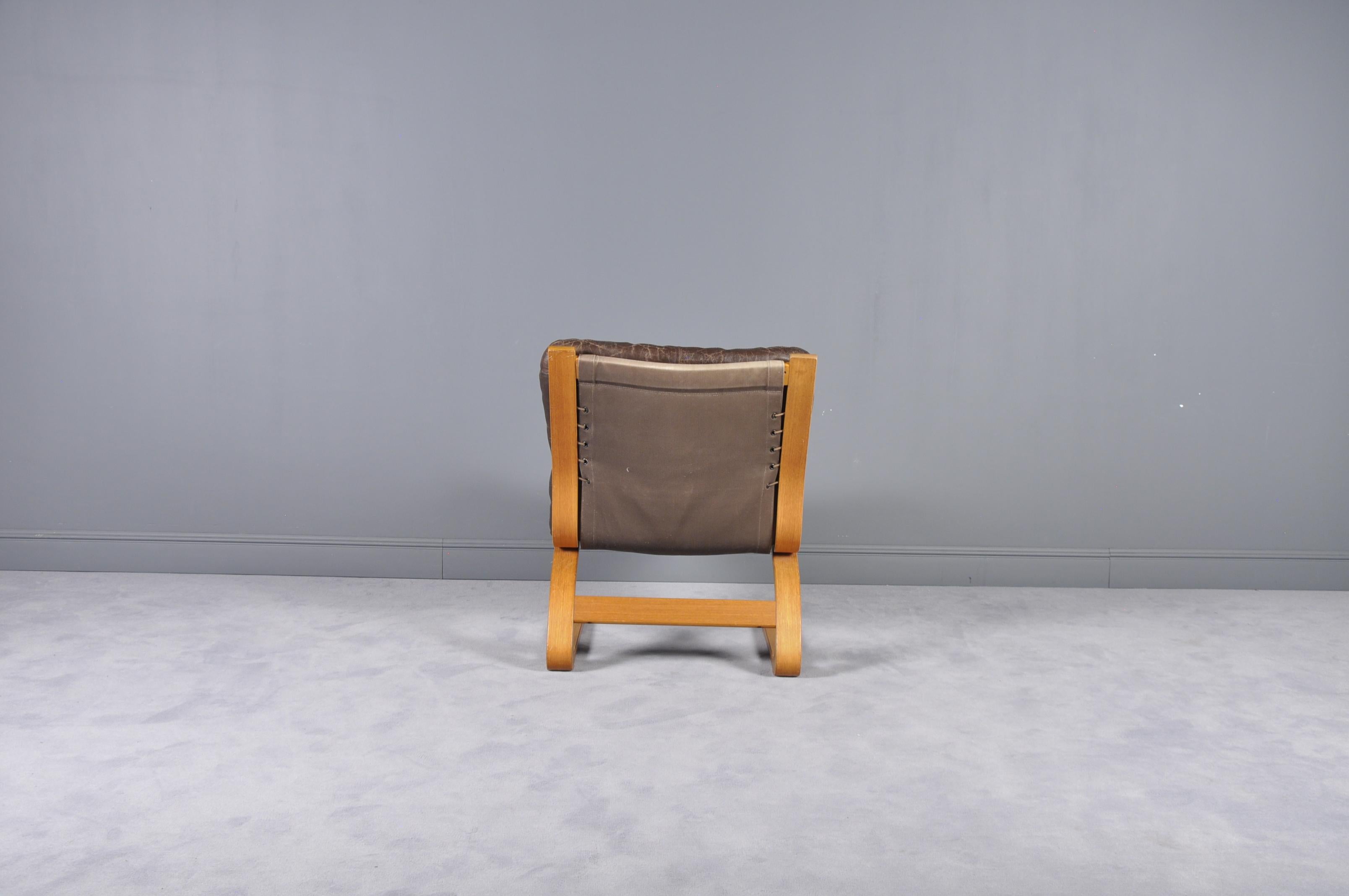 Scandinavian Modern Norwegian Kengu Lounge Chair by Elsa & Nordahl Solheim for Rybo Rykken, 1976