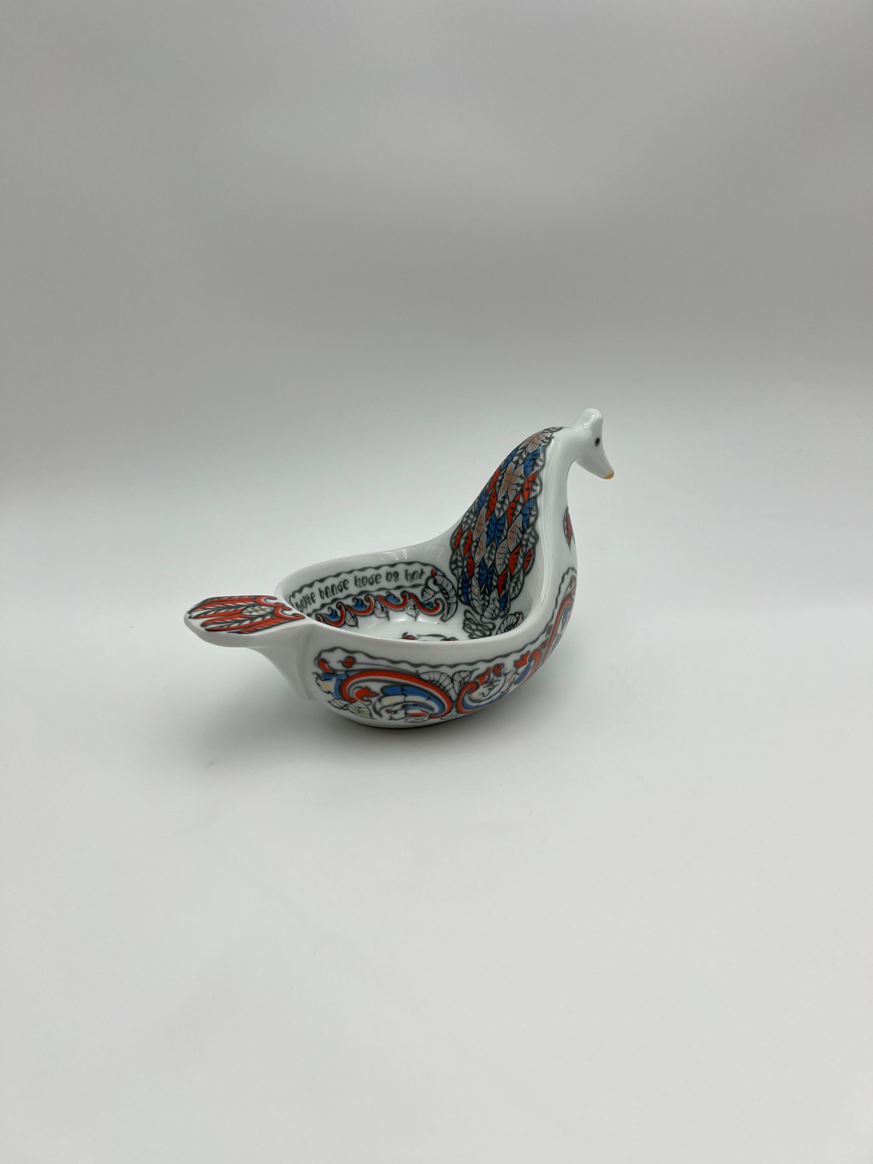 20th Century Norwegian Kjenge / Ølhøne with Telemark 1790 Rosemaling Pattern, Nordic Folk Art For Sale