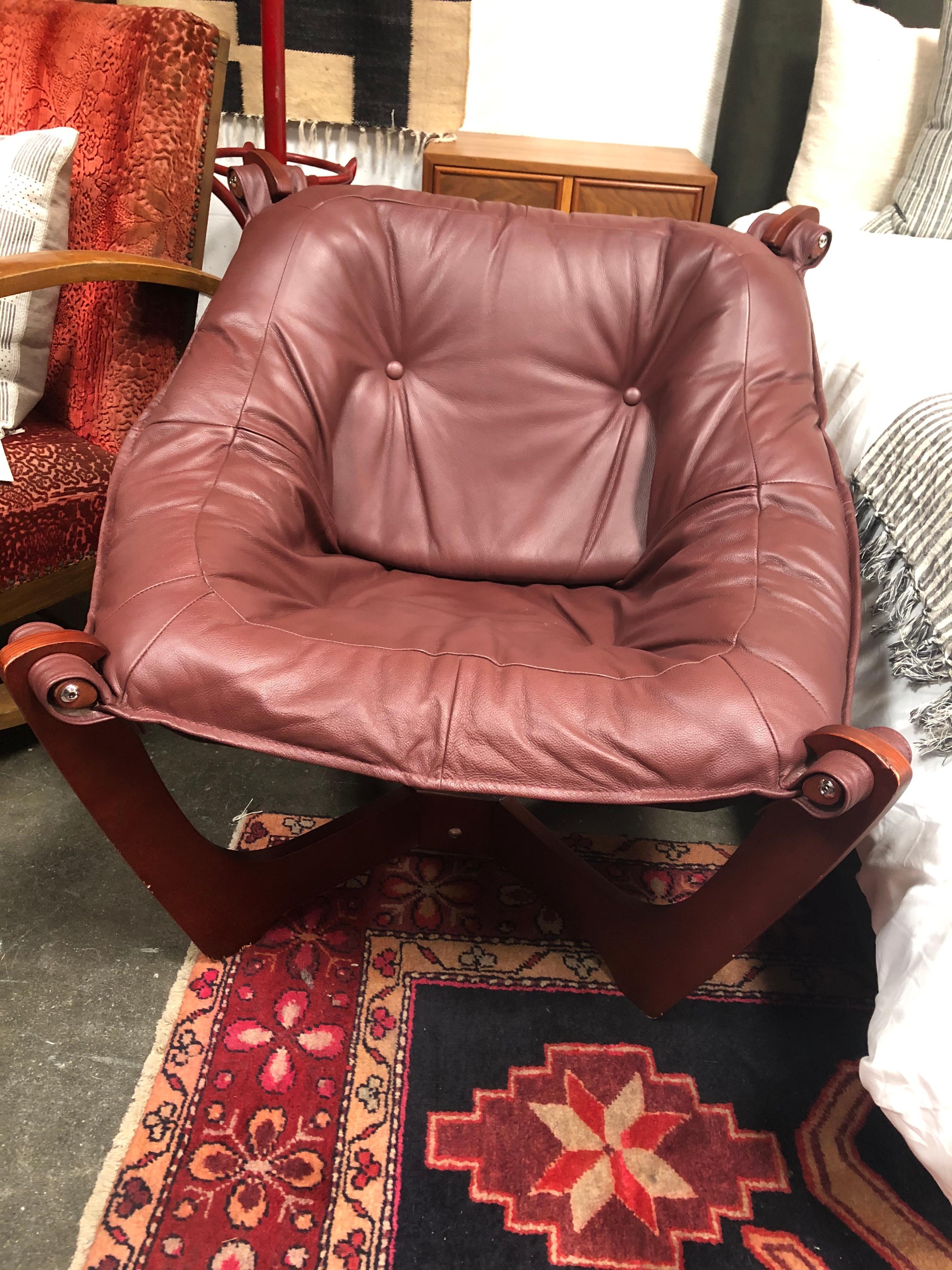 20th Century Norwegian Leather Lounge Chair
