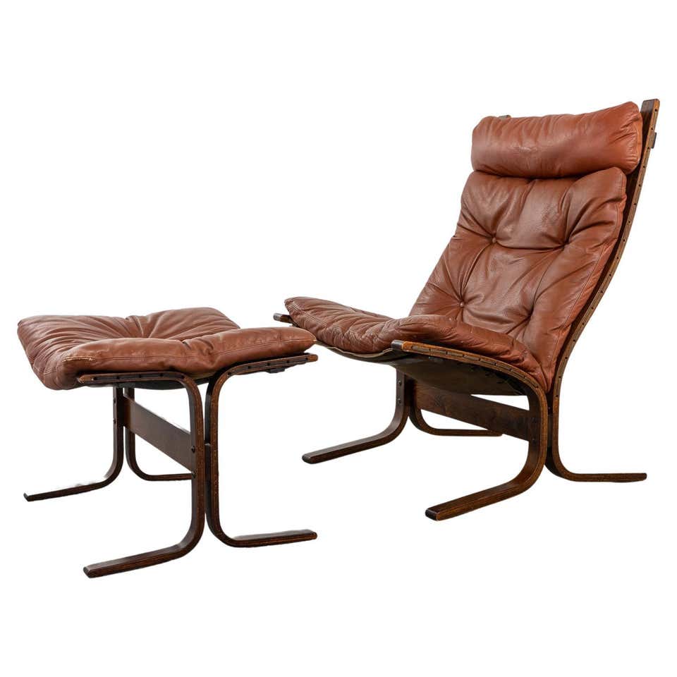 Ingmar Relling for Westnofa Brown Leather Sling Lounge Chair at 1stDibs