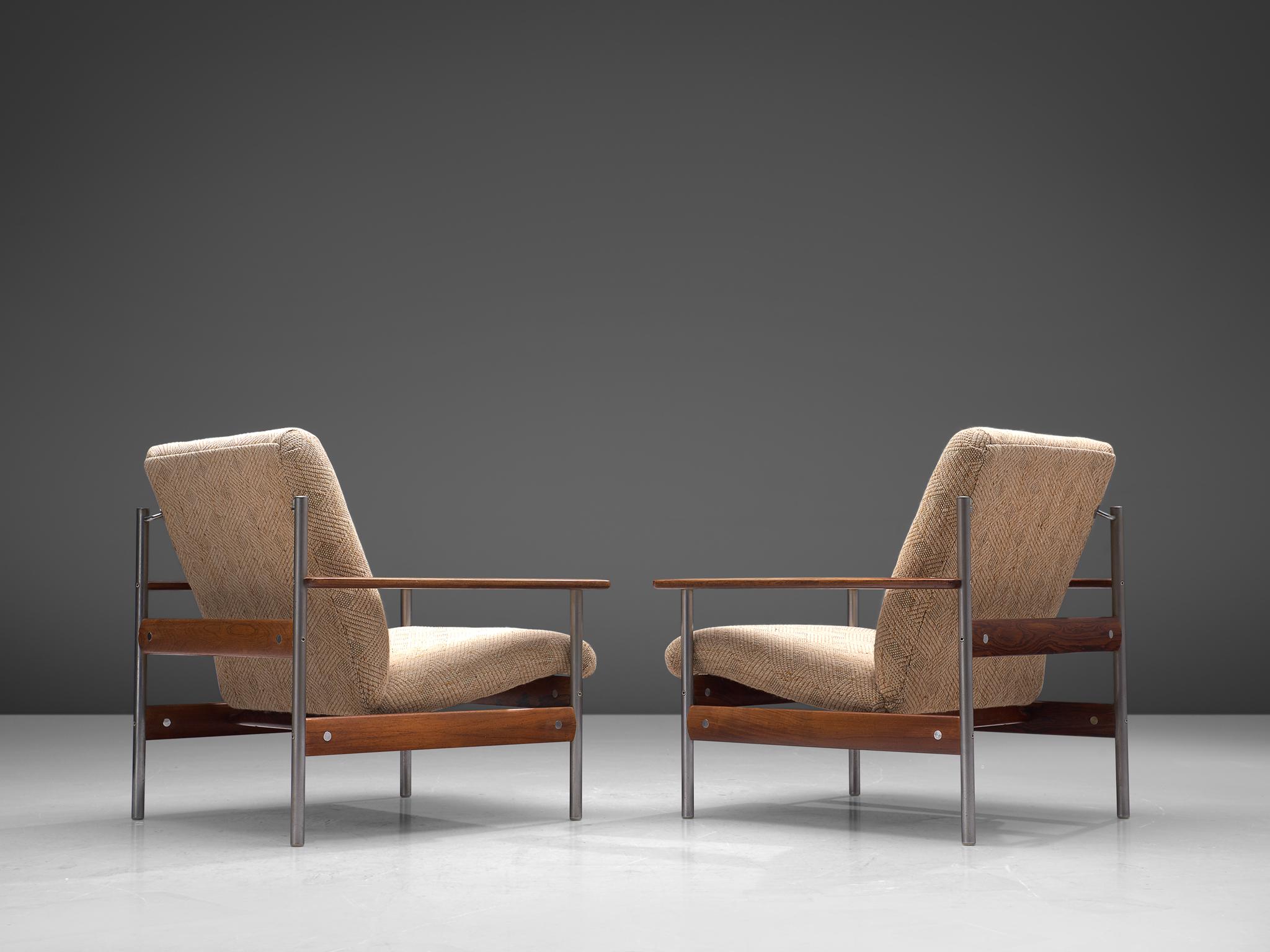 Scandinavian Modern Norwegian Lounge Chairs by Sven Ivar Dysthe in Beige Fabric