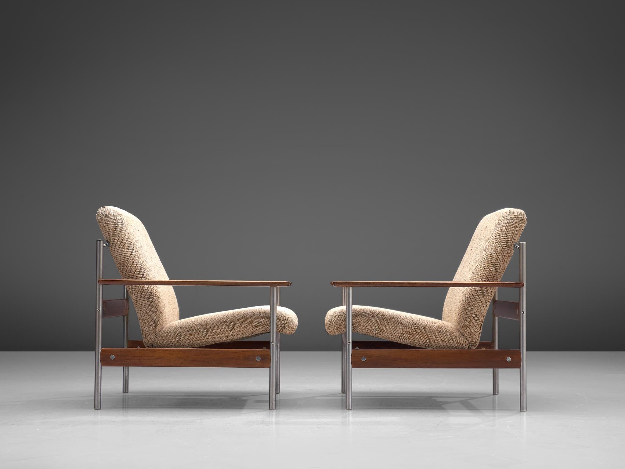 Danish Norwegian Lounge Chairs by Sven Ivar Dysthe in Beige Fabric