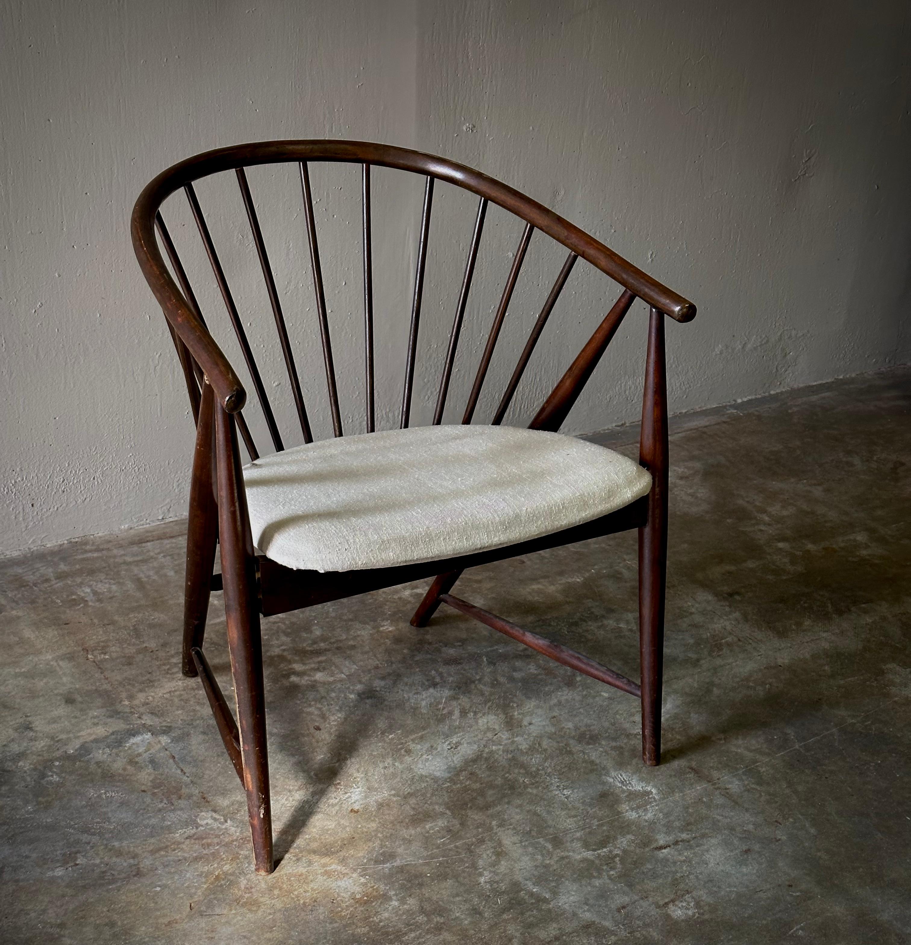 Norwegian Midcentury Wooden Chair In Good Condition In Los Angeles, CA