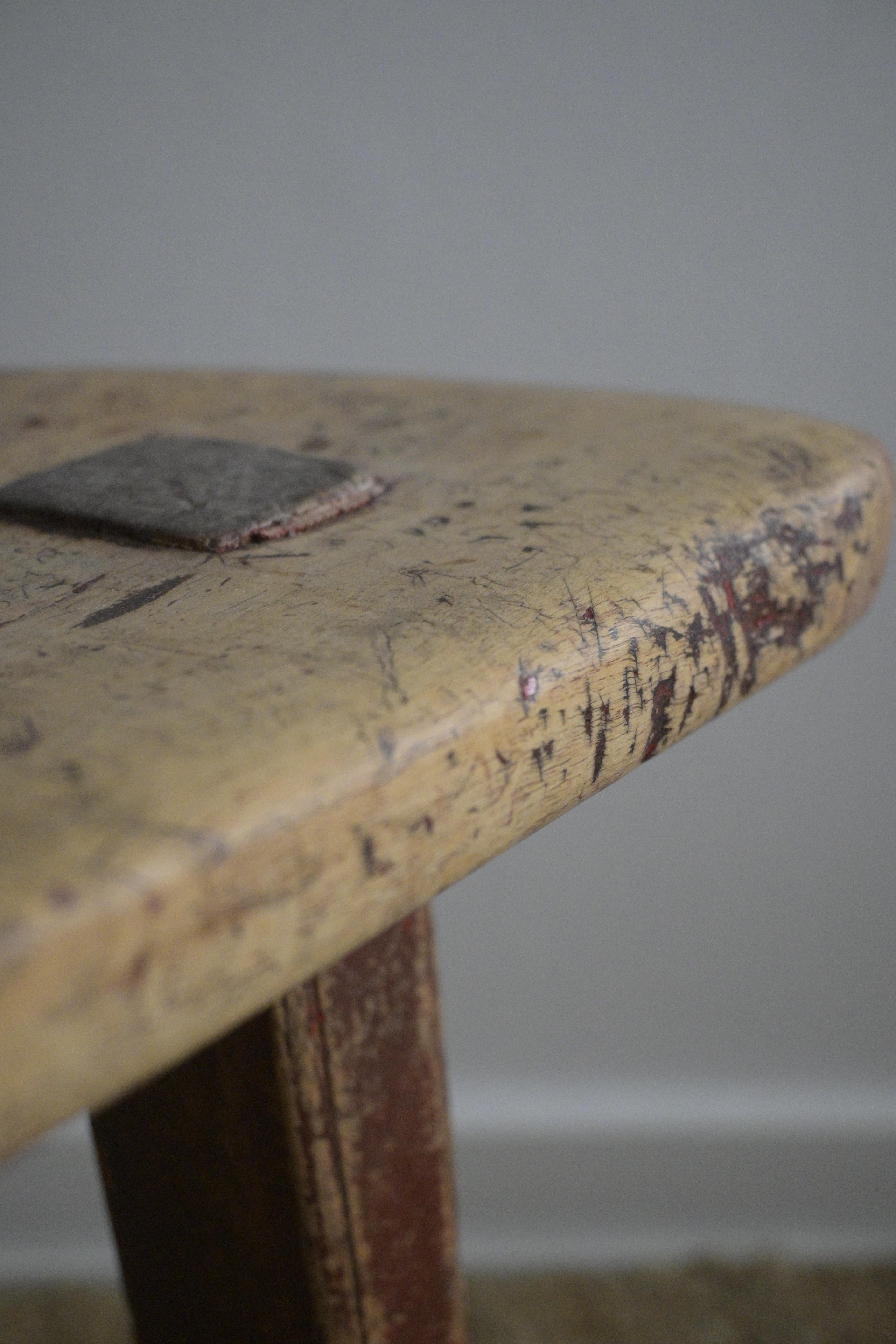 Hand-Crafted Norwegian Milking Stool cirka 1850 For Sale