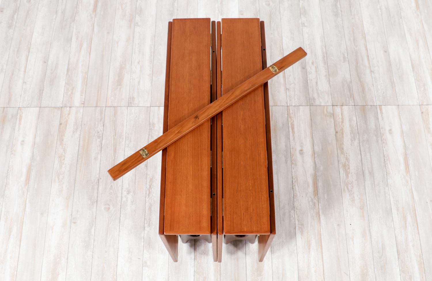 Norwegian Modern Drop-Leaf Teak Dining Tables Set by Bendt Winge 2