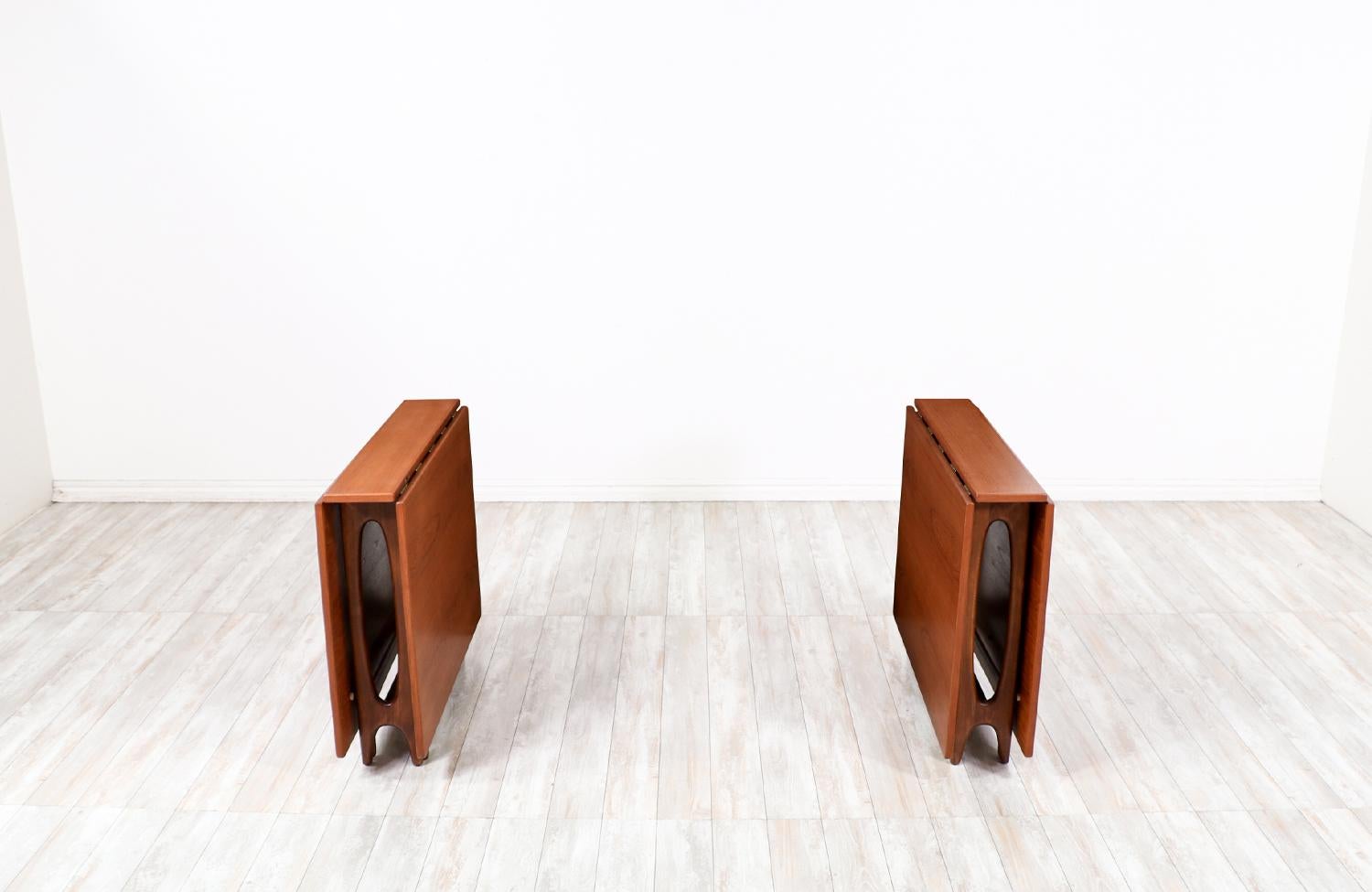 Scandinavian Modern Norwegian Modern Drop-Leaf Teak Dining Tables Set by Bendt Winge