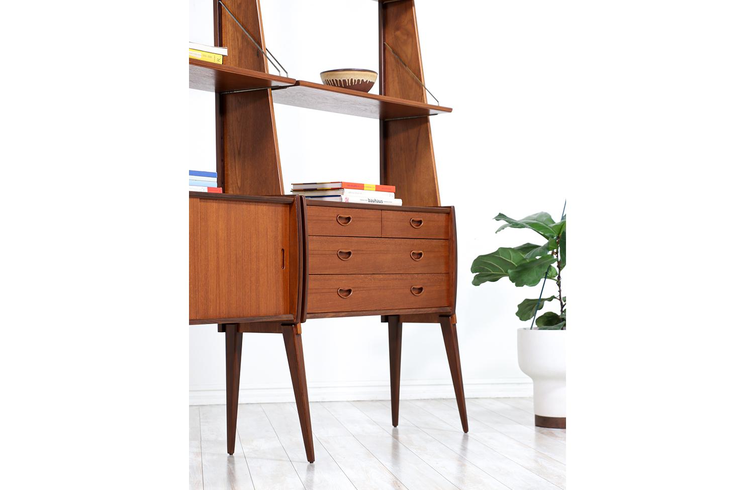 Norwegian Modern Free-Standing Modular Teak Bookshelf by Einar Raknes 6