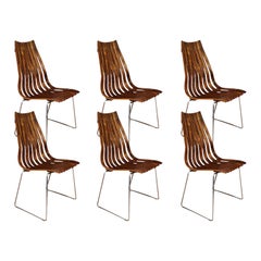 Norwegian Modern Hans Brattrud “Scandia” Rosewood Dining Chairs