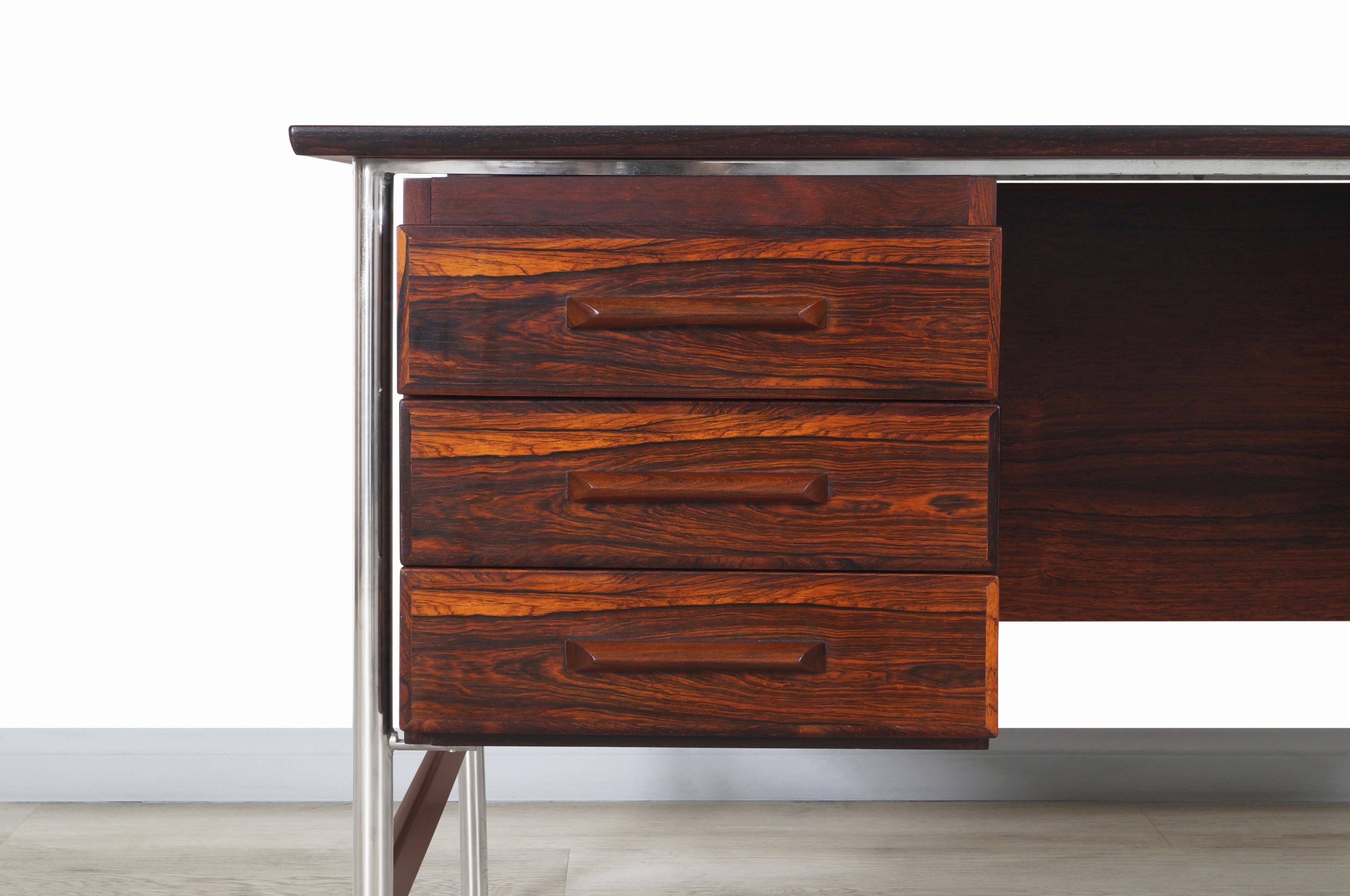 Mid-Century Modern Norwegian Modern Rosewood Desk Attributed to Dokka Møbler