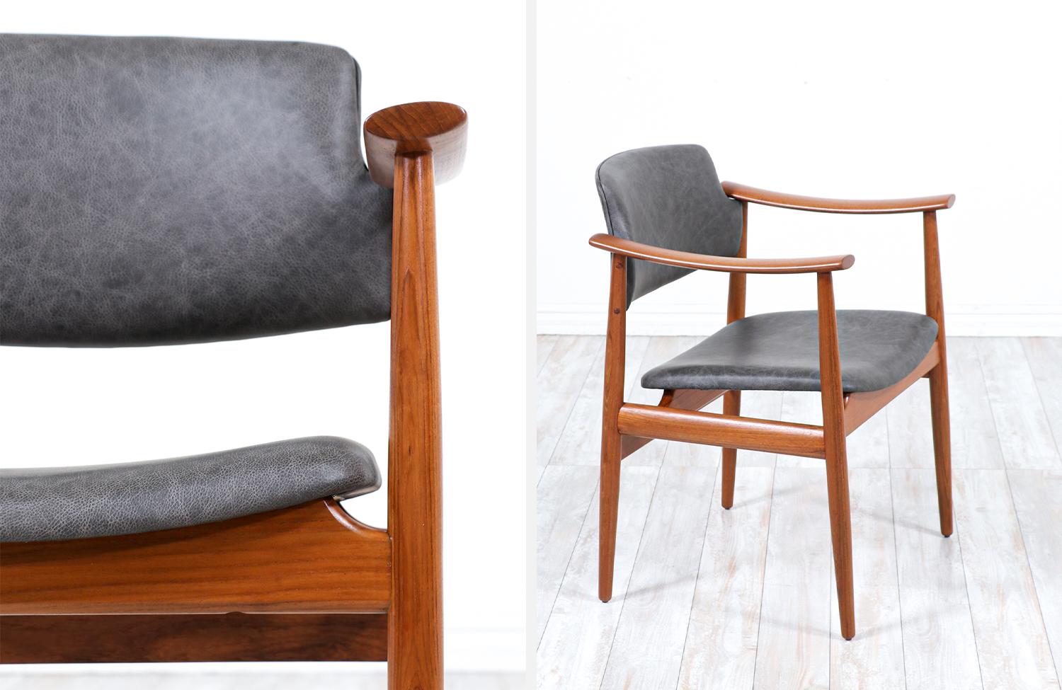 Norwegische moderne Sessel aus Teakholz und Leder von Gerhard Berg im Angebot 6