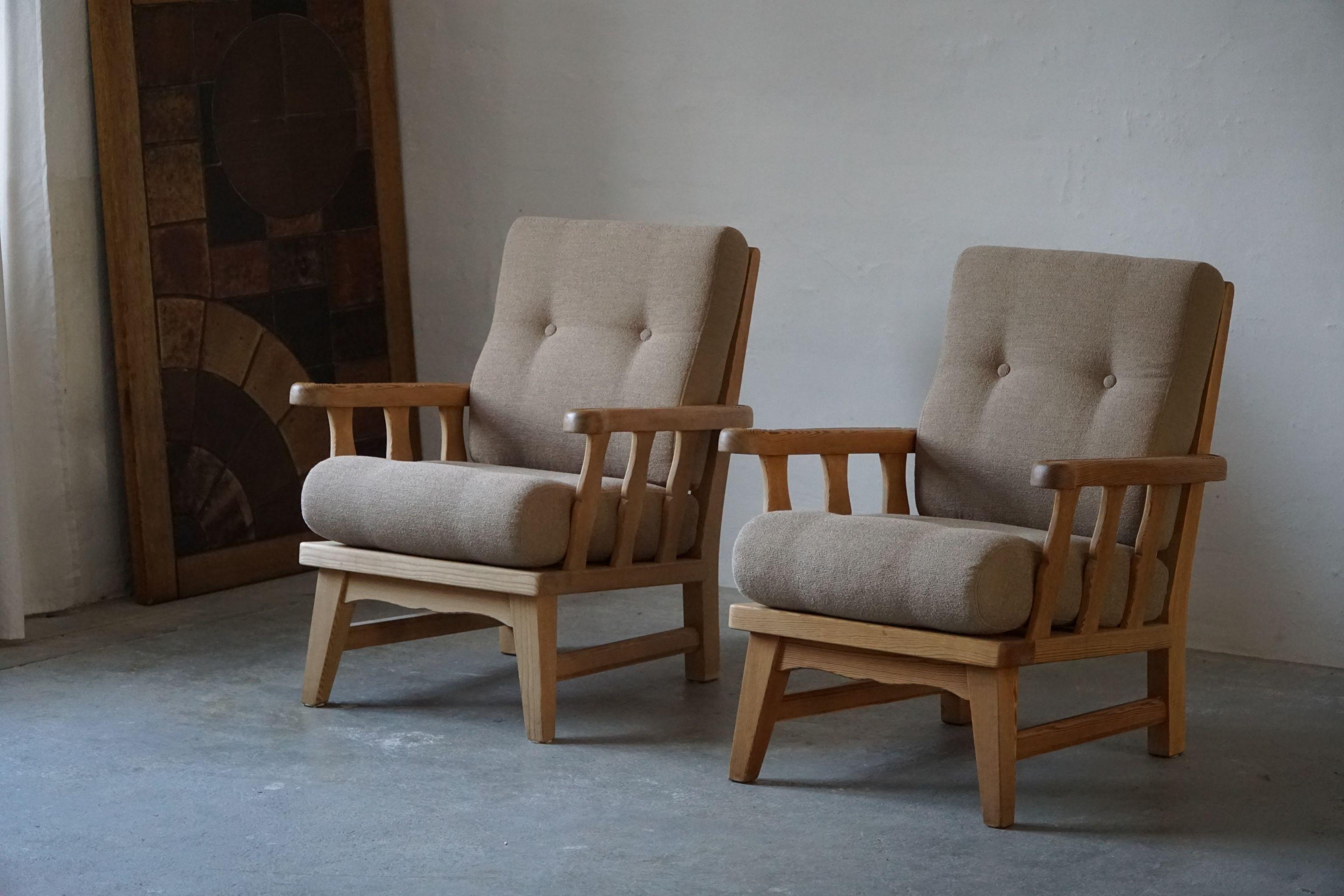 Norwegian Modern Solid Pine Lounge Chairs by Krogenæs Möbler, 1960s In Good Condition In Odense, DK