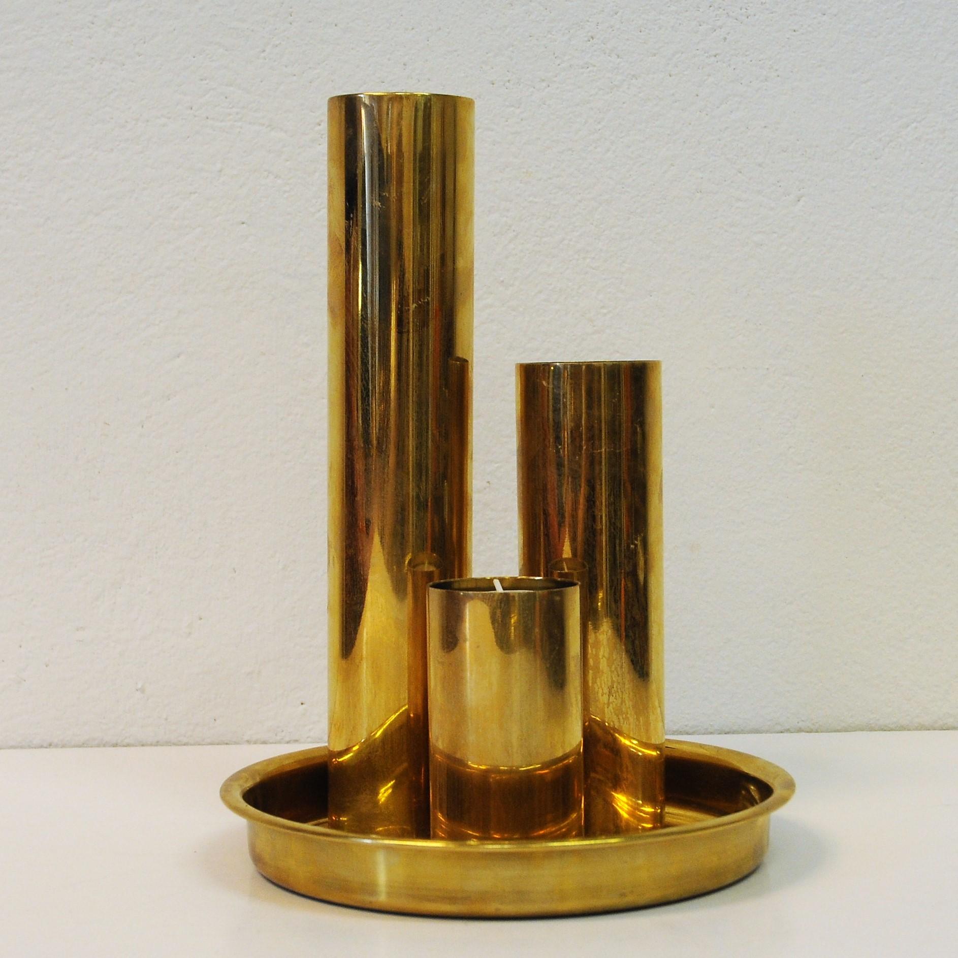 Norwegian Odel Brass Candlesticks 1960s, Set of Three 2