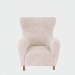 Norwegian Organic Lounge Chair in Sheepskin, 1960s